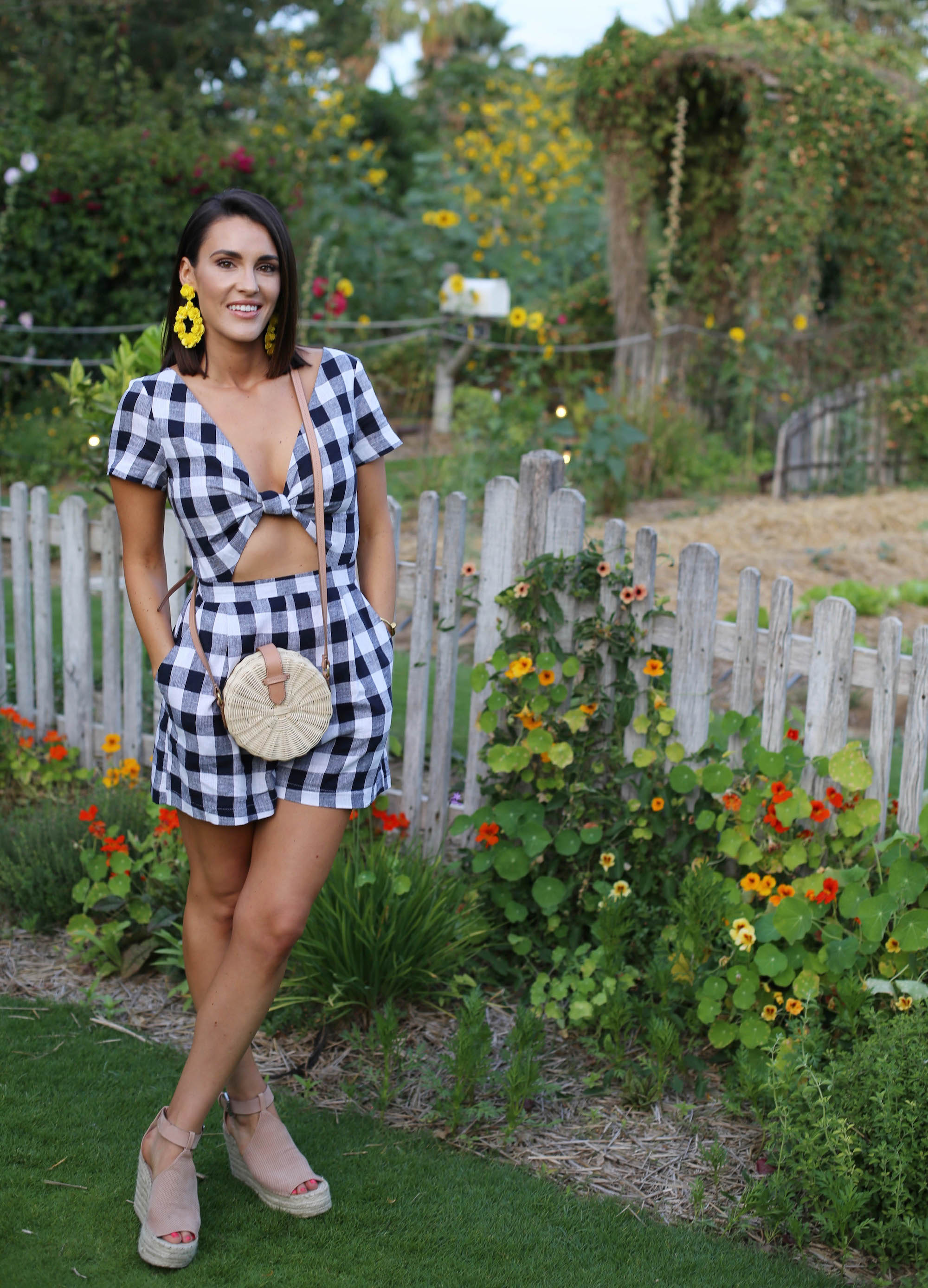 gingham romper styled by kasey 