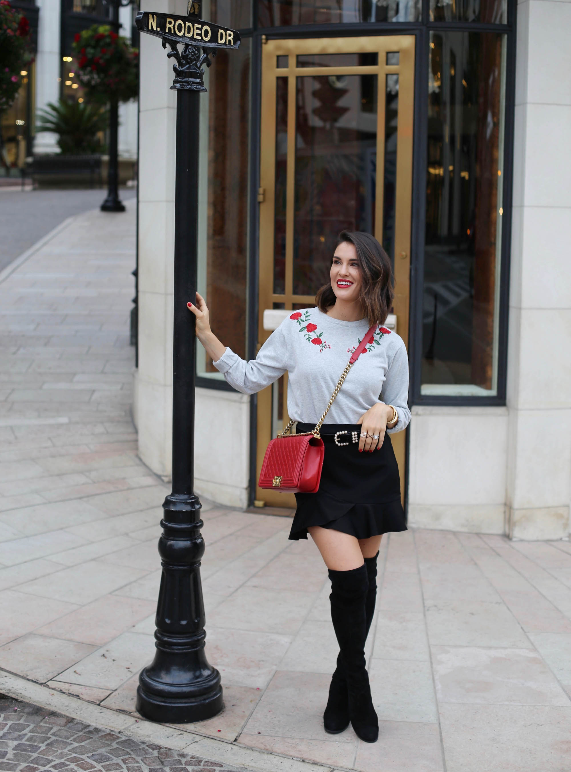 roses ruffles red outfit