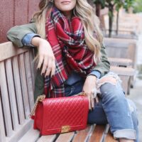 red lulus plaid scarf