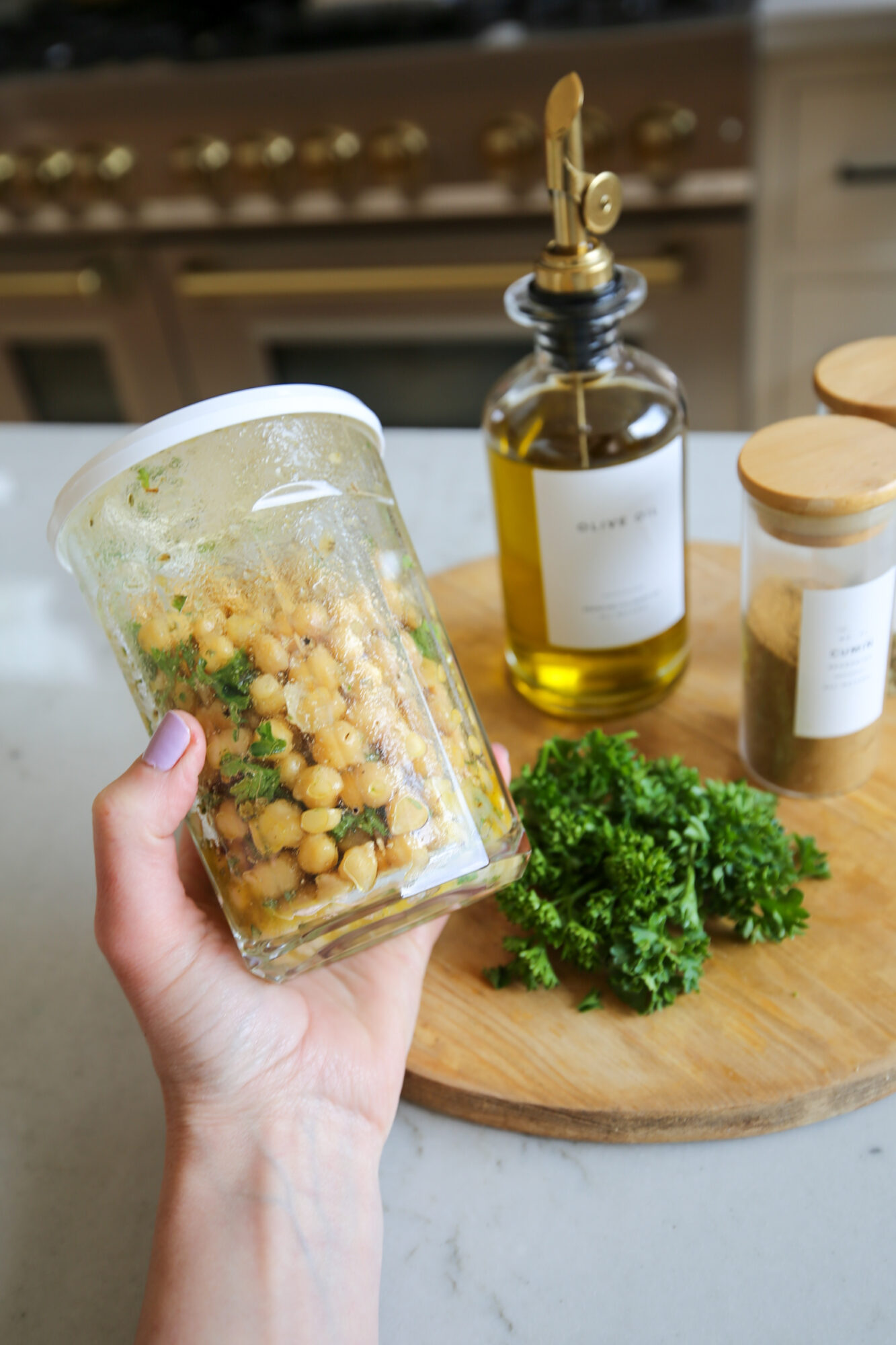 marinated chickpeas