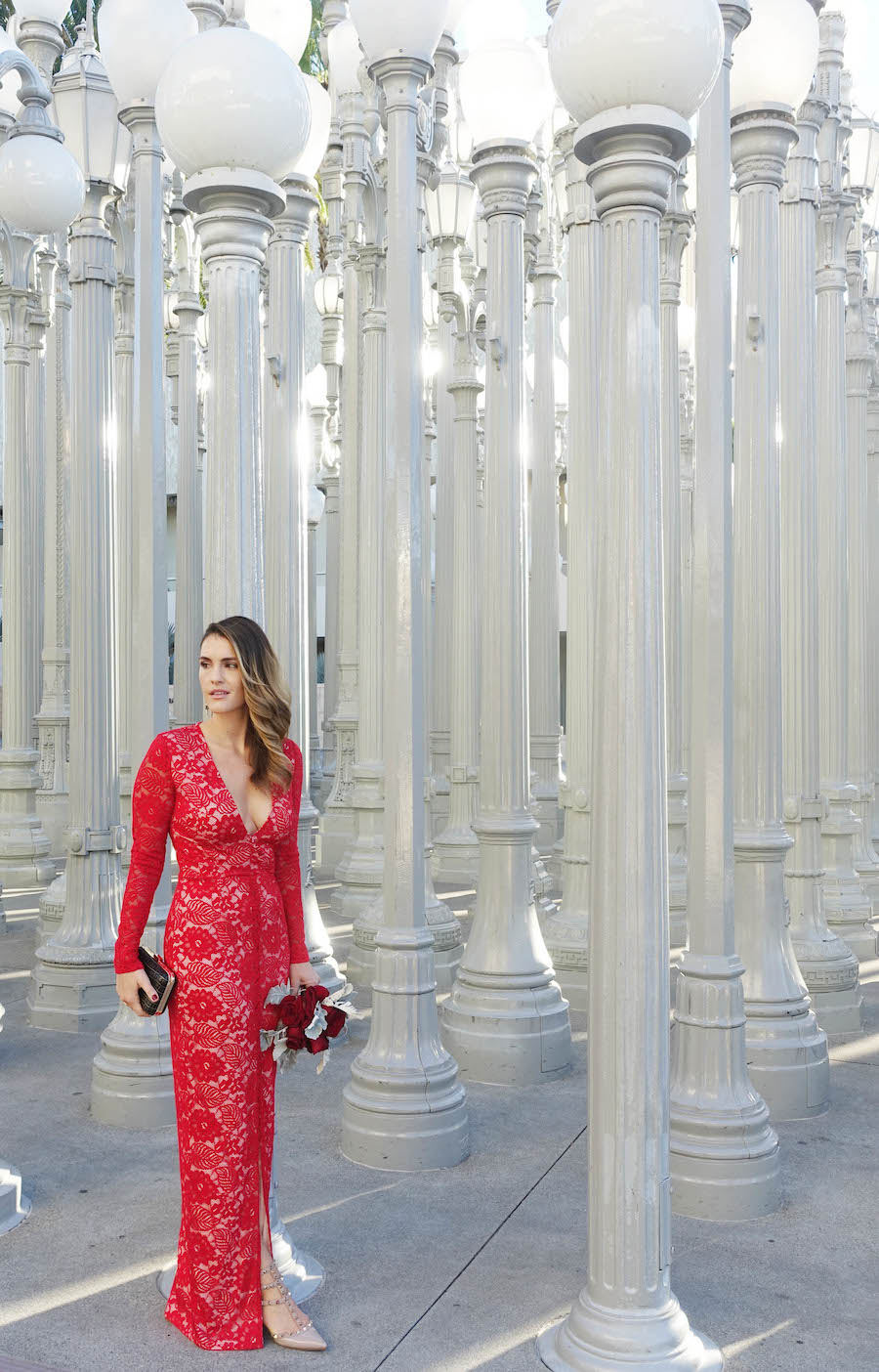 red lace dress styled by kasey 