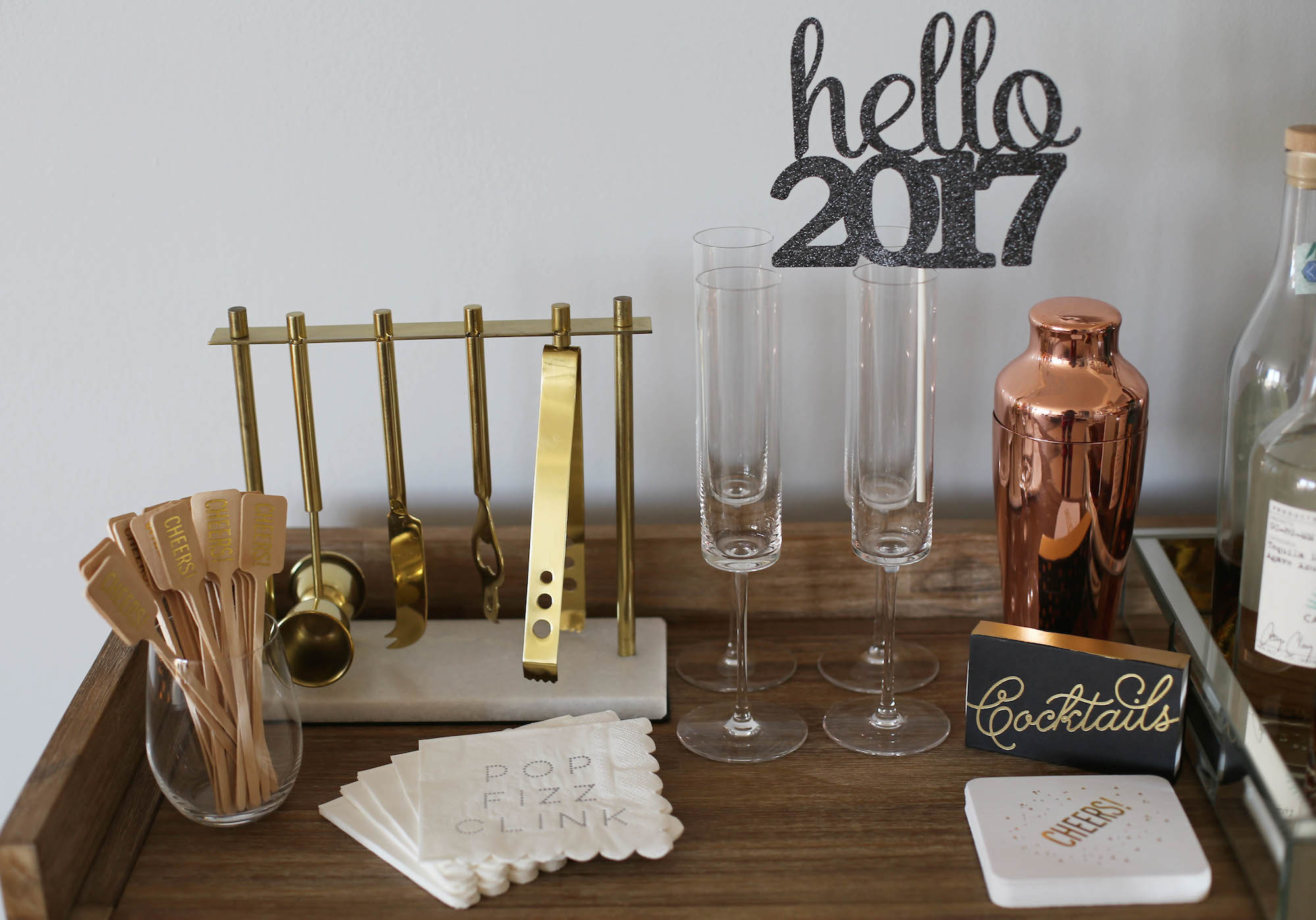 nye bar cart styled by kasey 