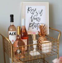 rosé bar cart