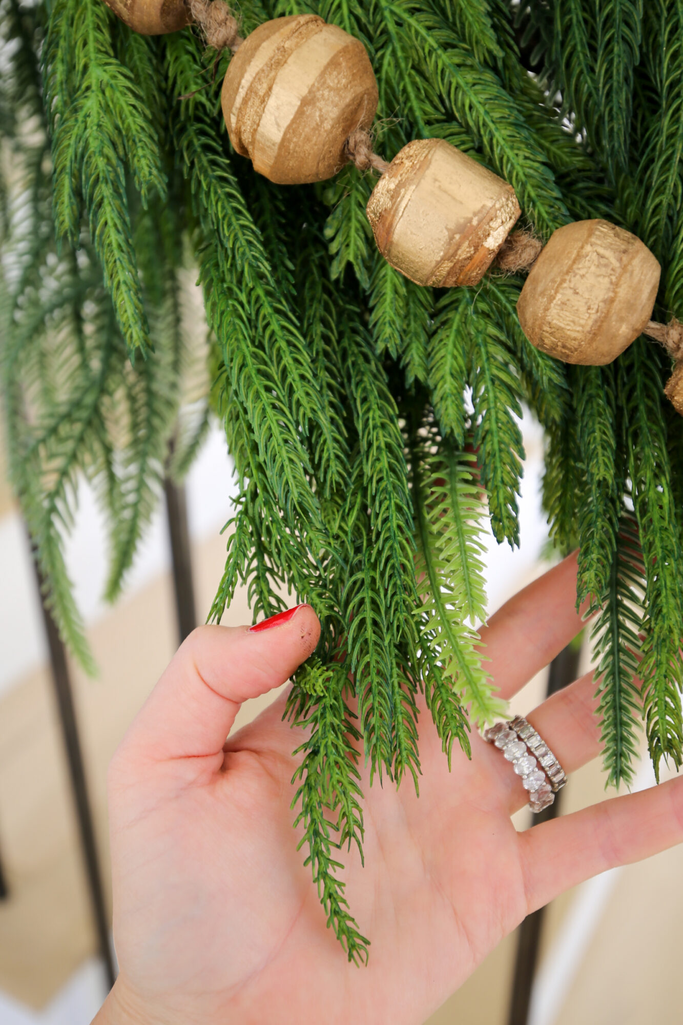 holiday christmas garland staircase decor