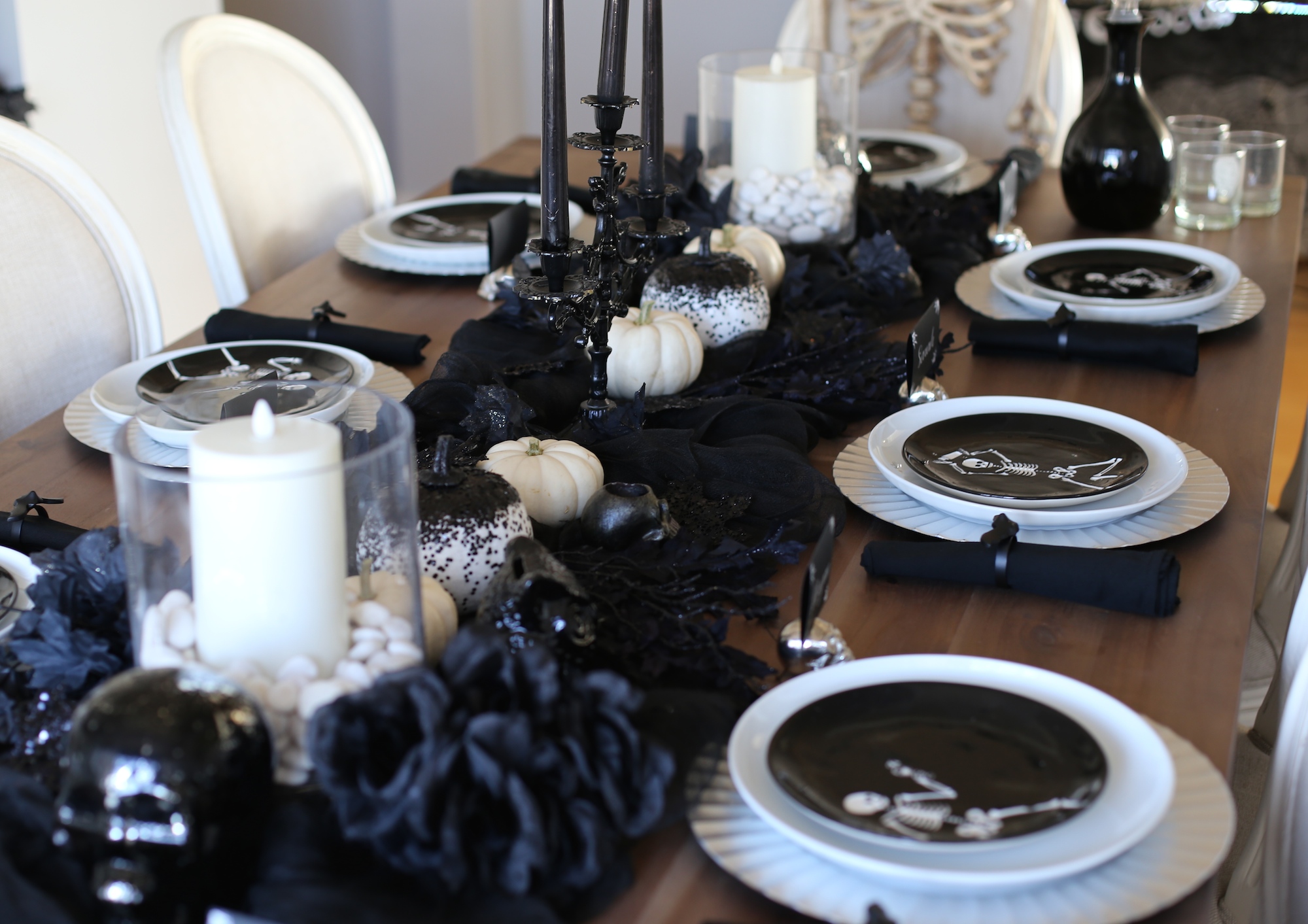 halloween tablescape styled by kasey