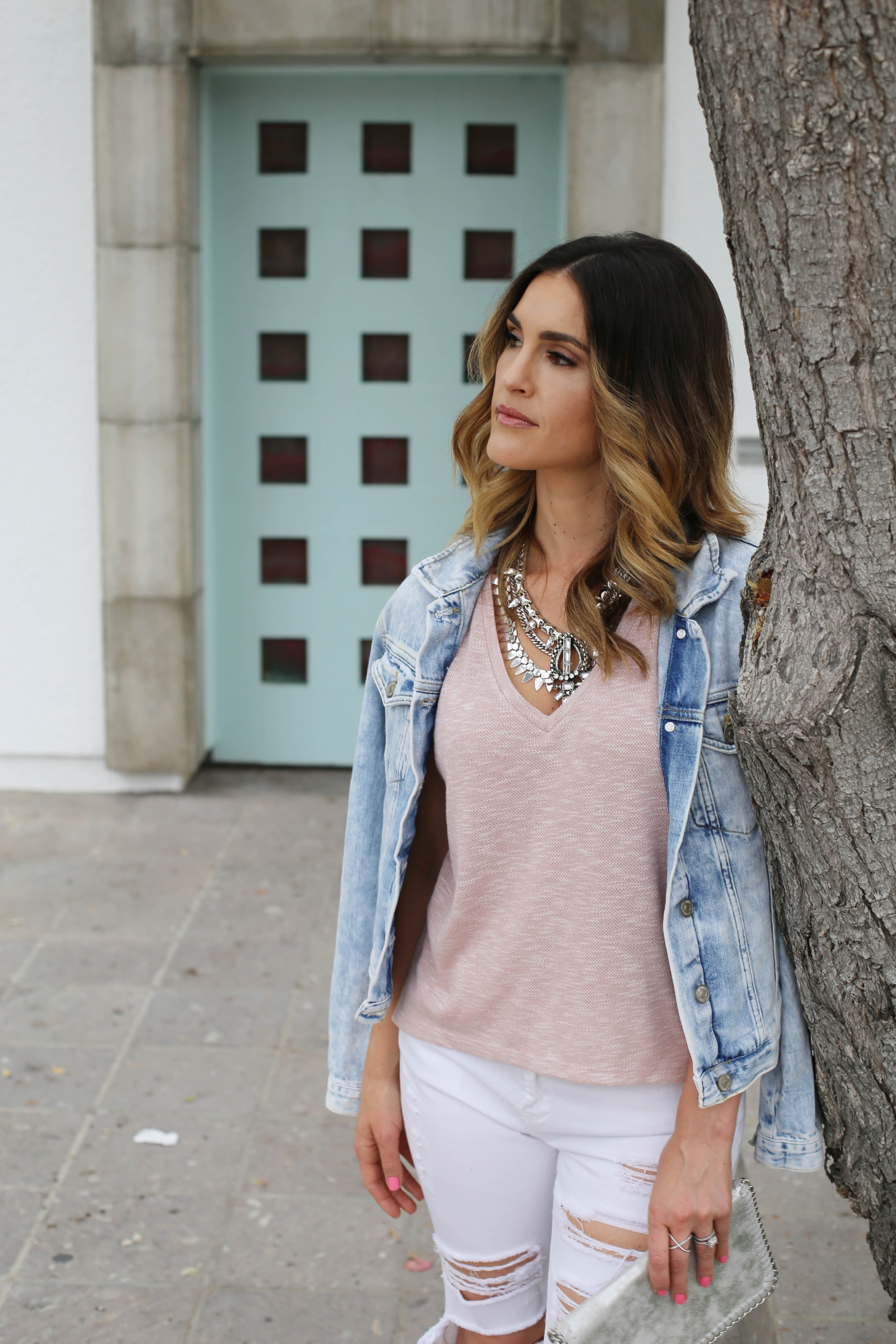 summer denim mint door 