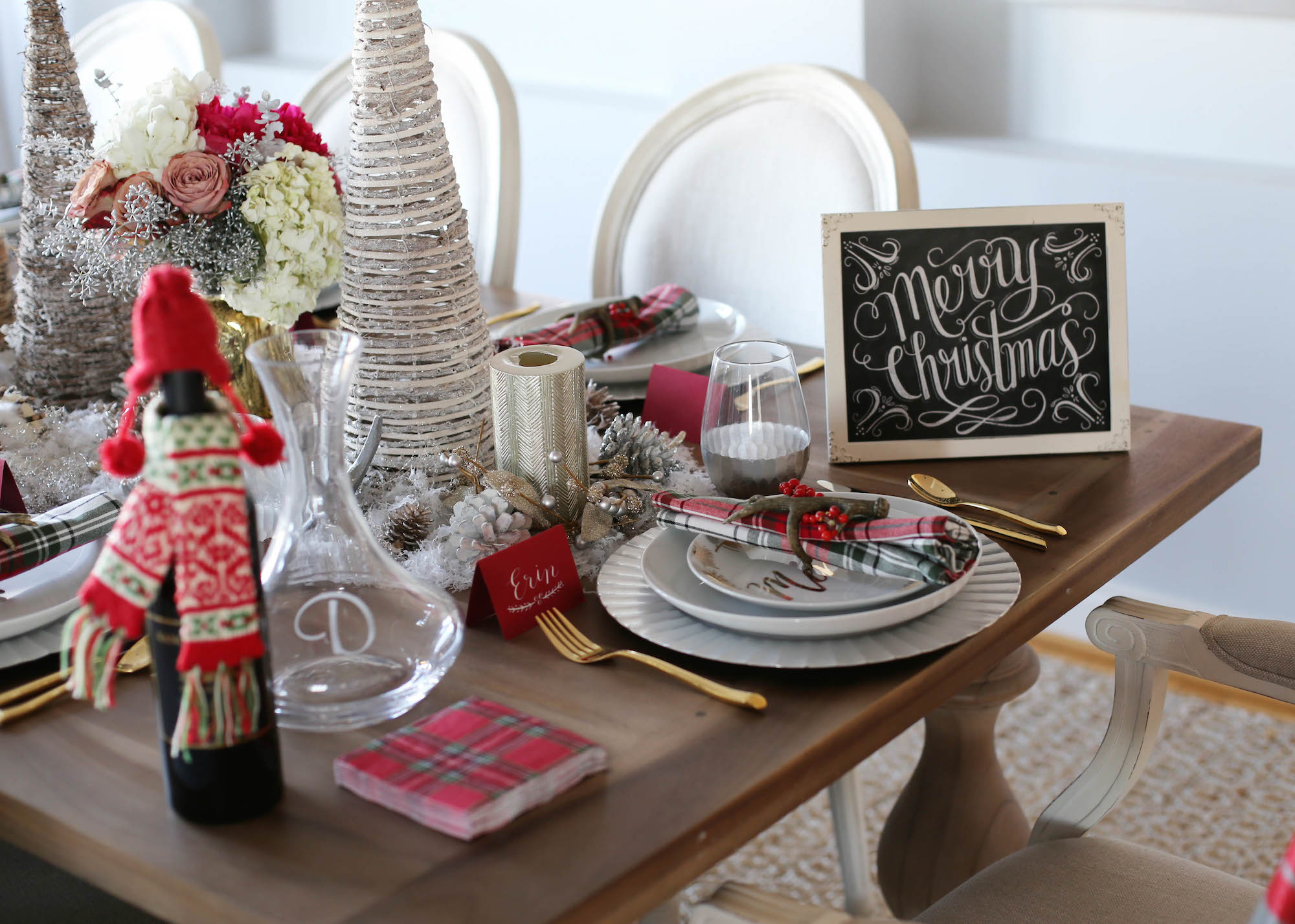 holiday tablescape styled by kasey
