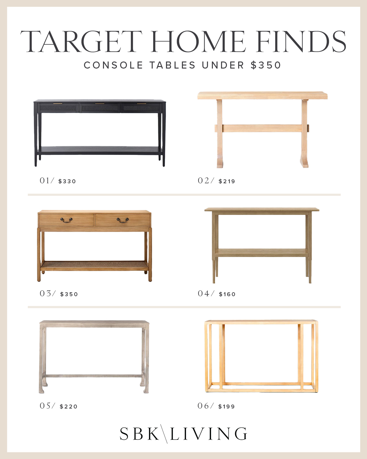 Target Console Tables Under $350