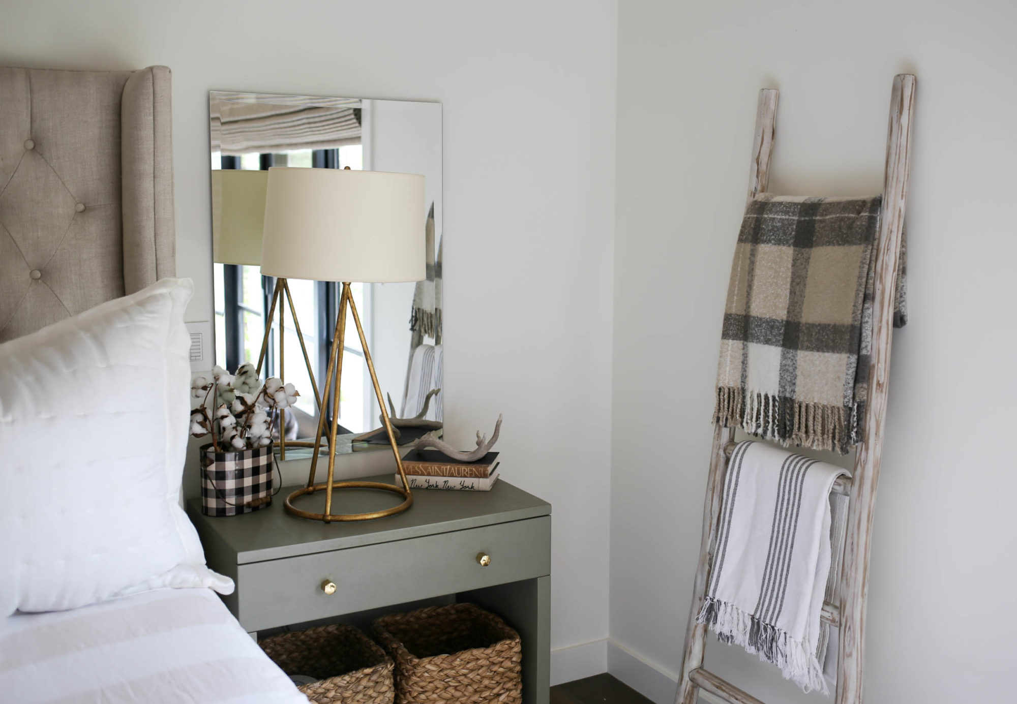 neutral farmhouse bedroom