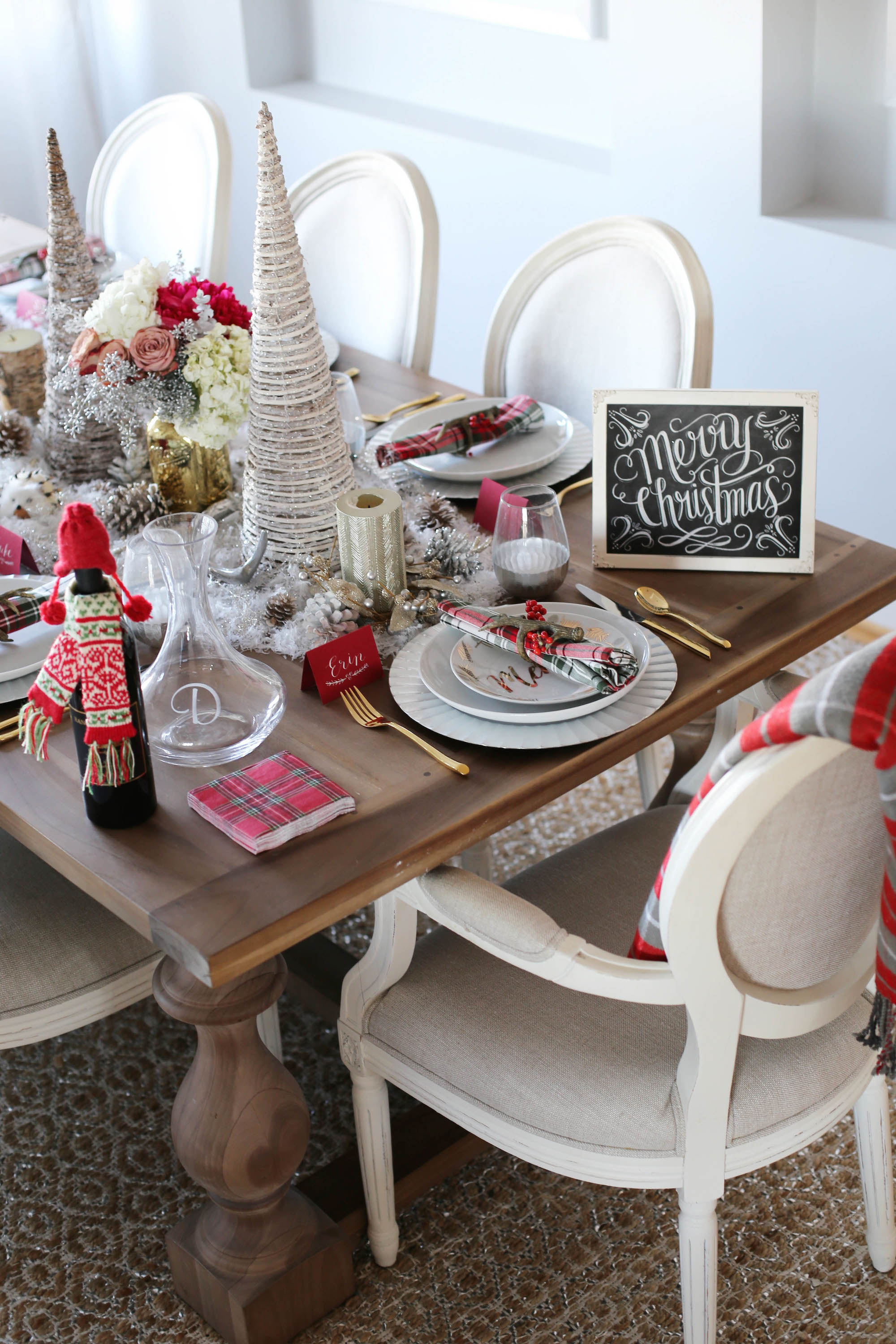 holiday tablescape styled by kasey