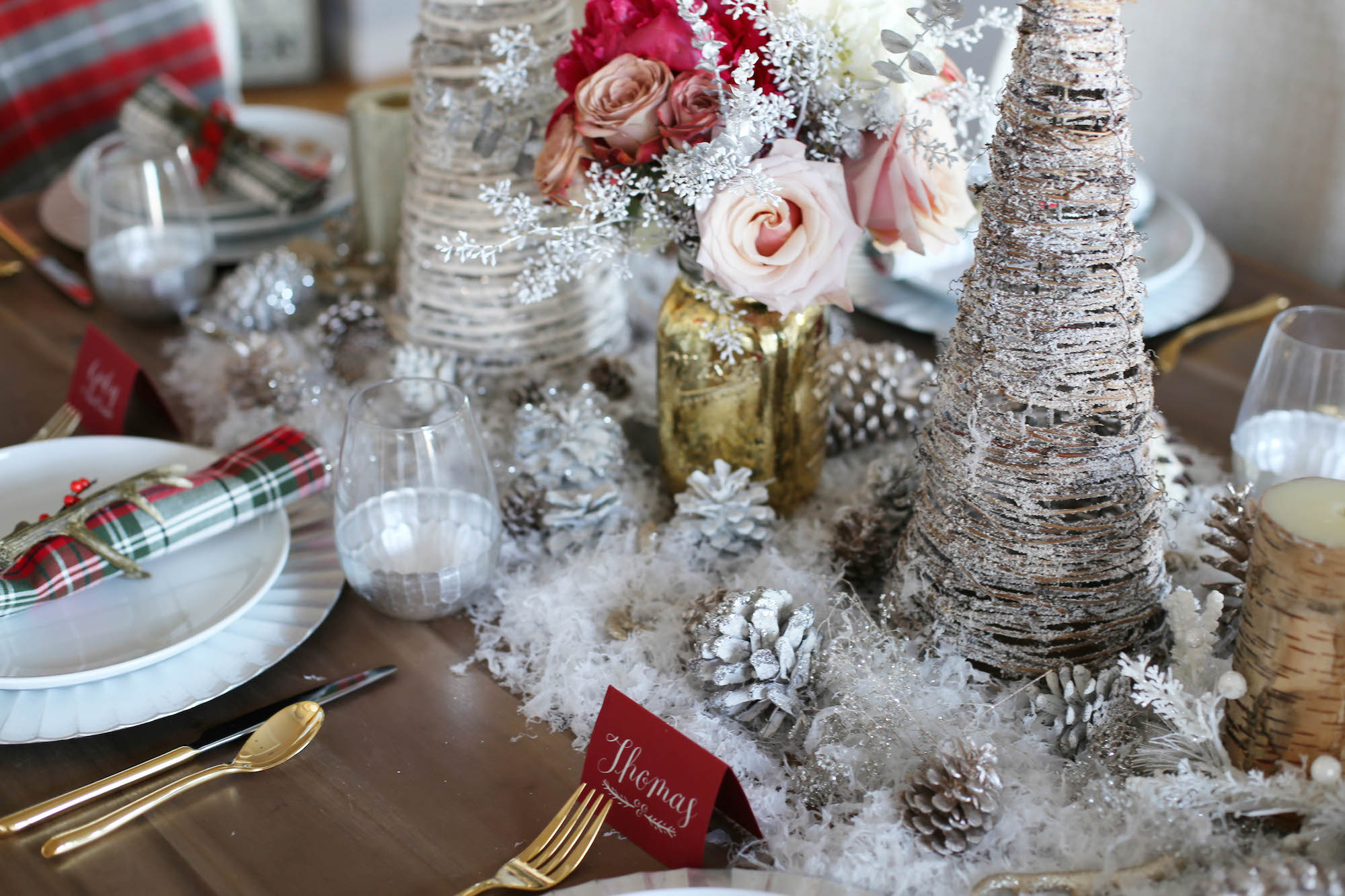 holiday tablescape styled by kasey