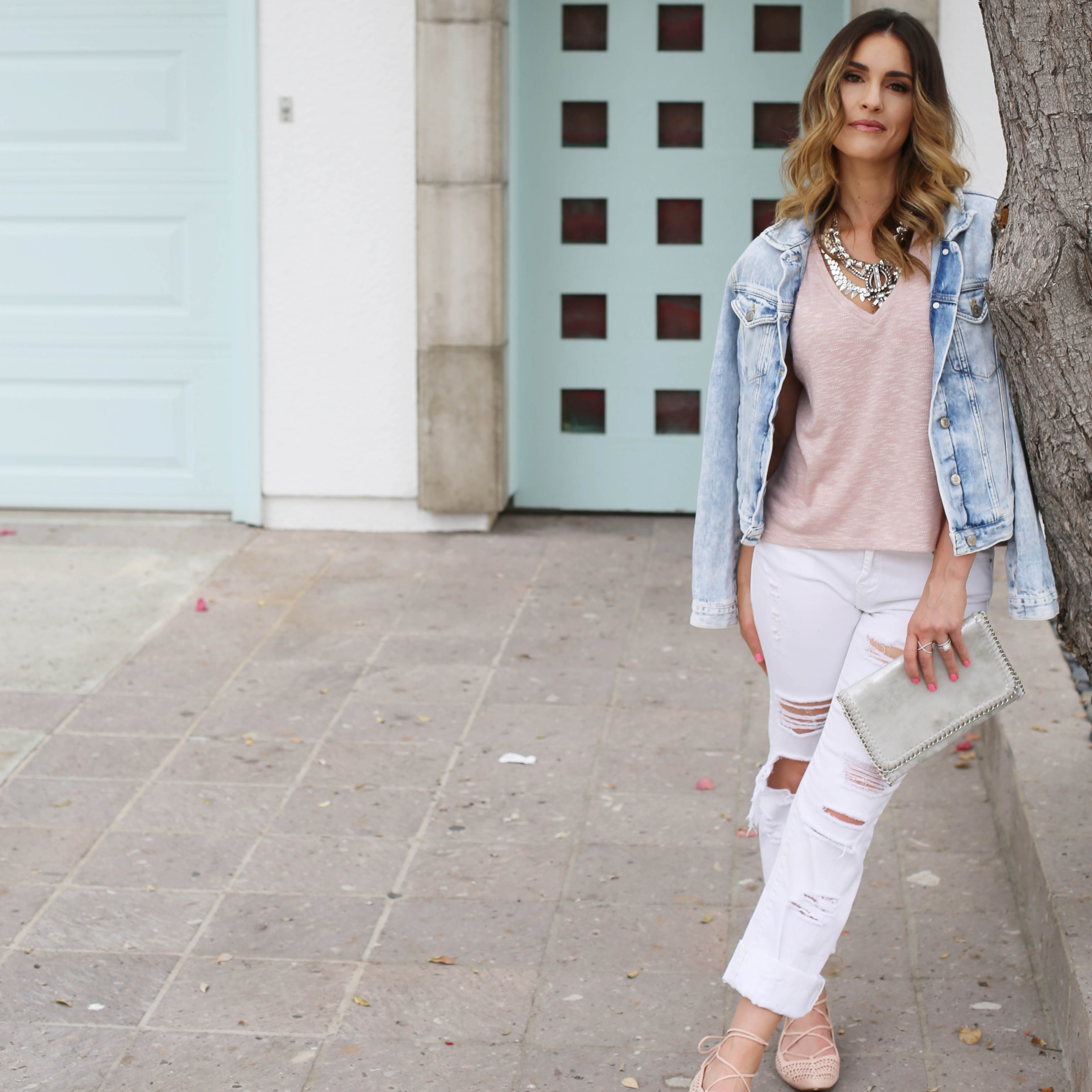 summer denim mint door 