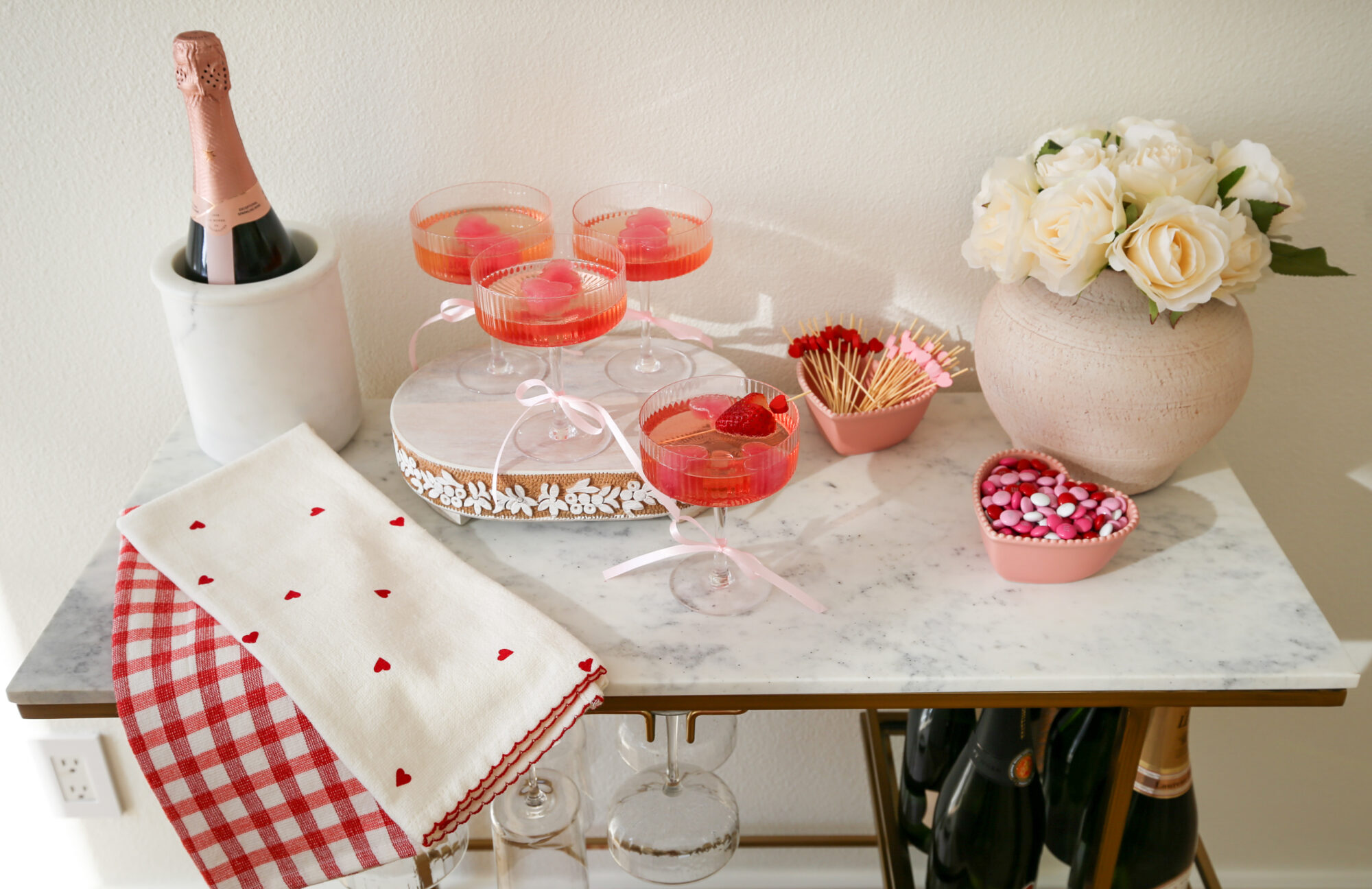 valentines galentines girly bubbly drink