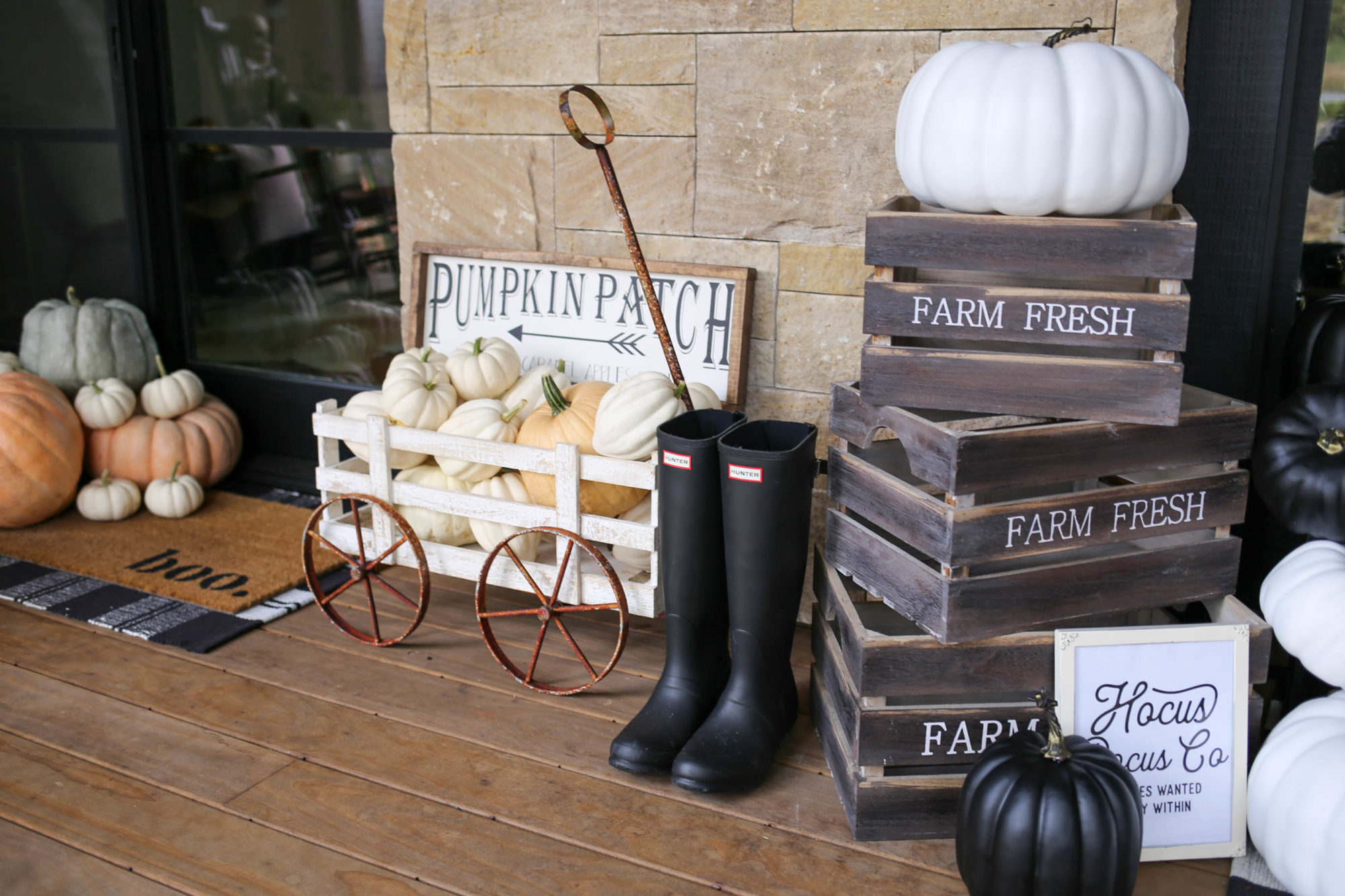 farmhouse halloween front porch