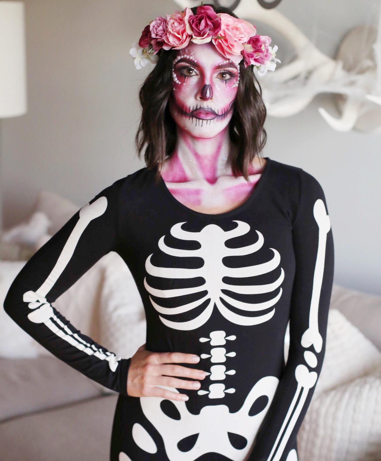 halloween skull makeup