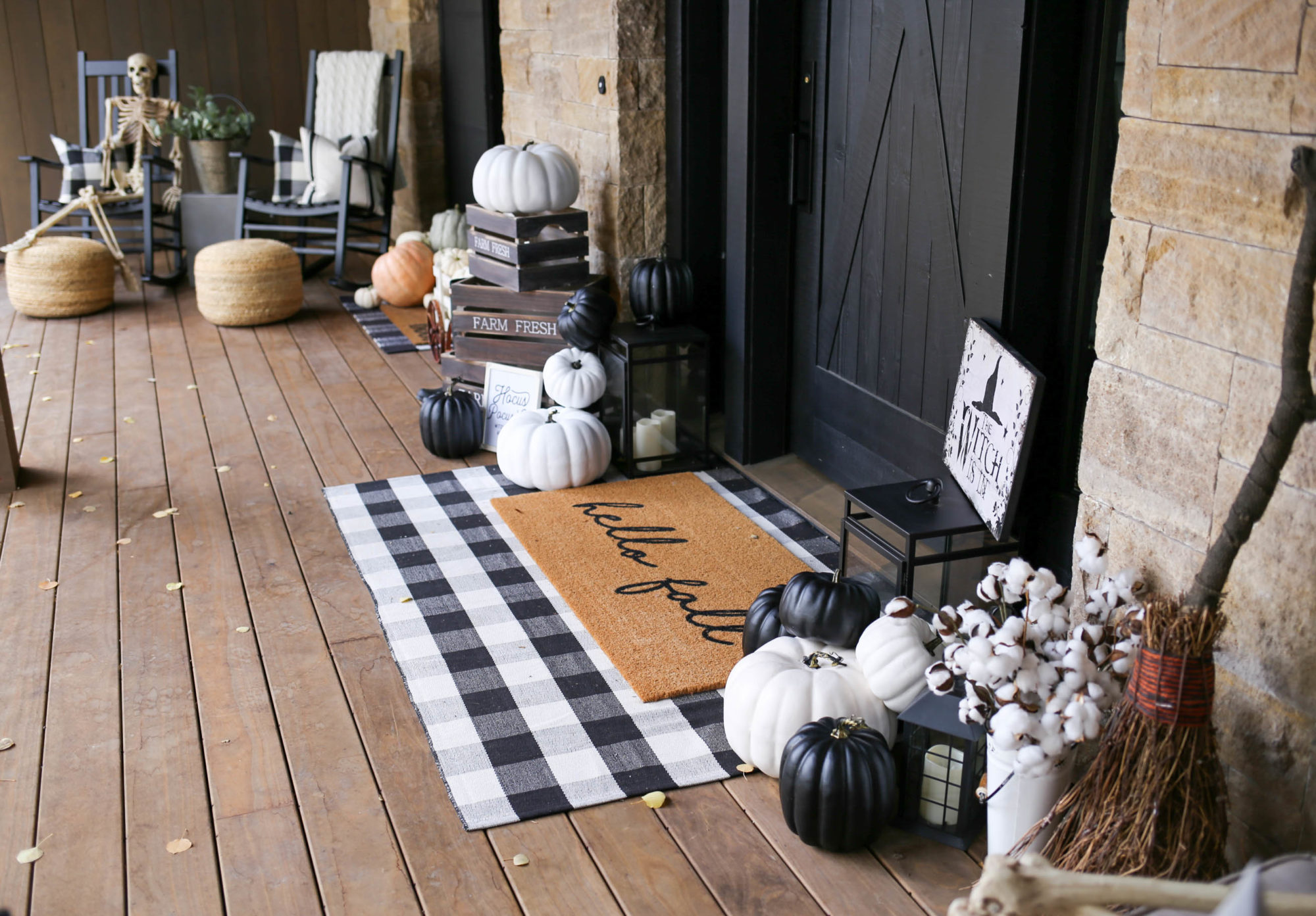farmhouse halloween front porch