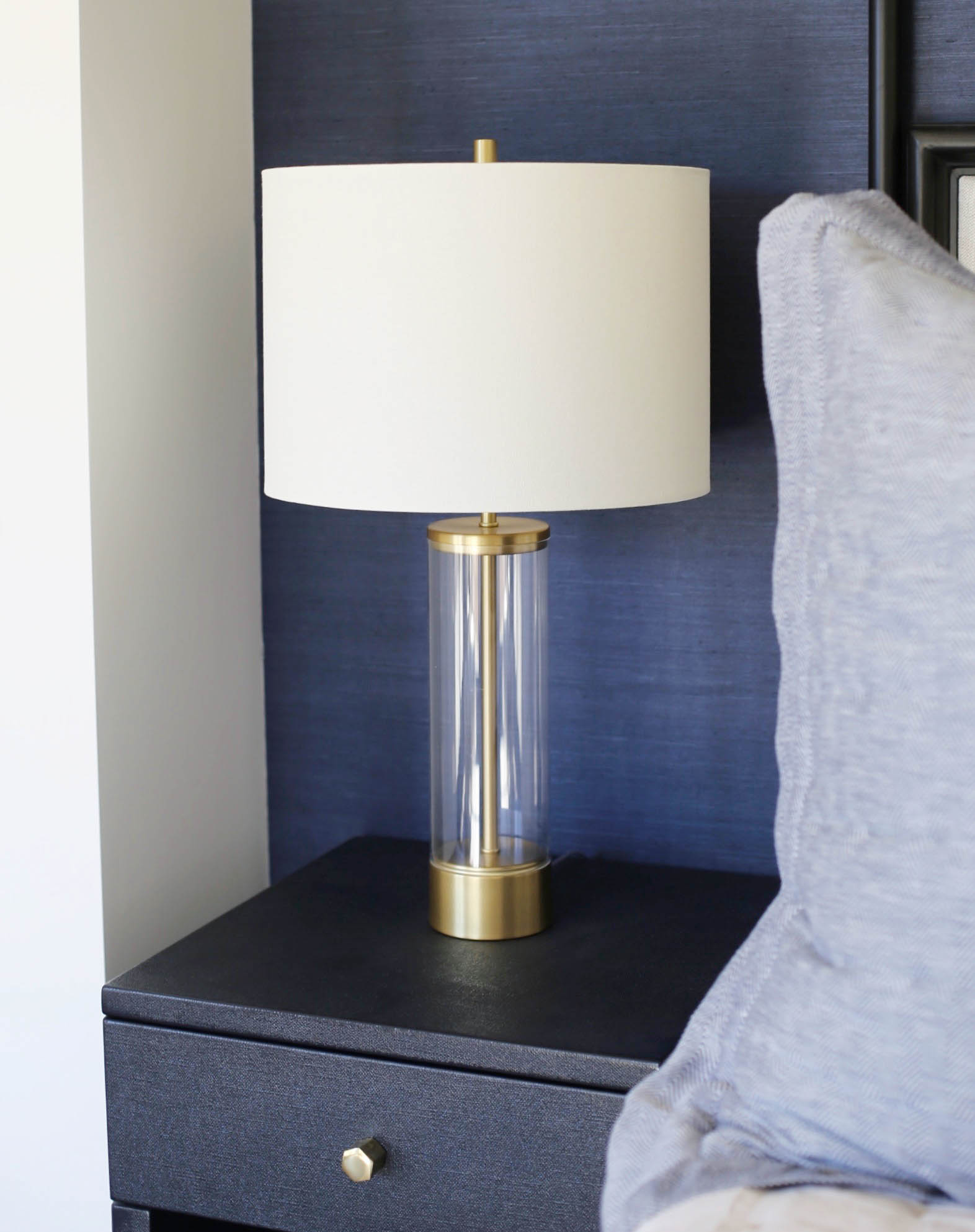 navy bedroom leesa mattress