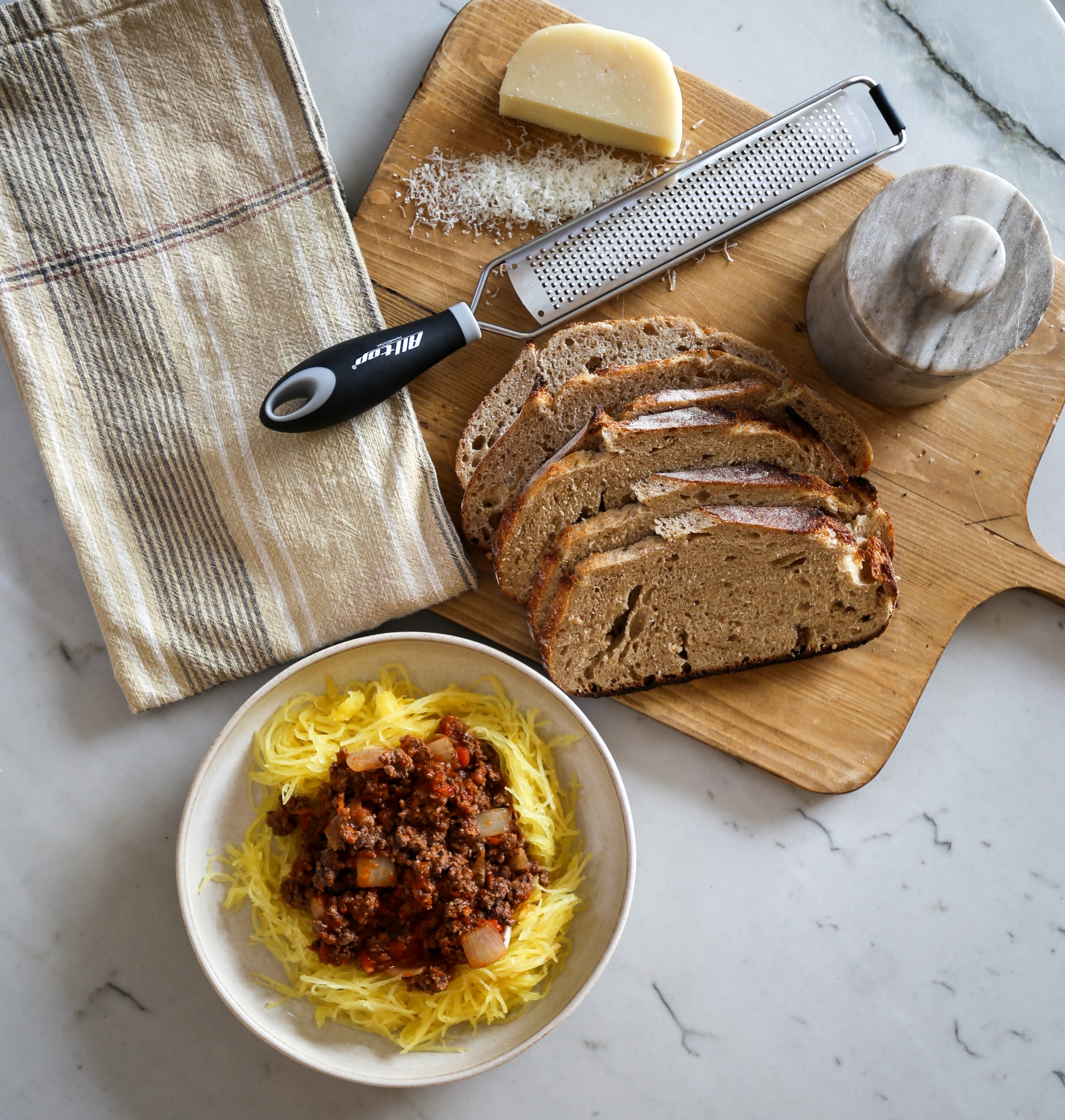 grass fed beef spaghetti squash bowls 