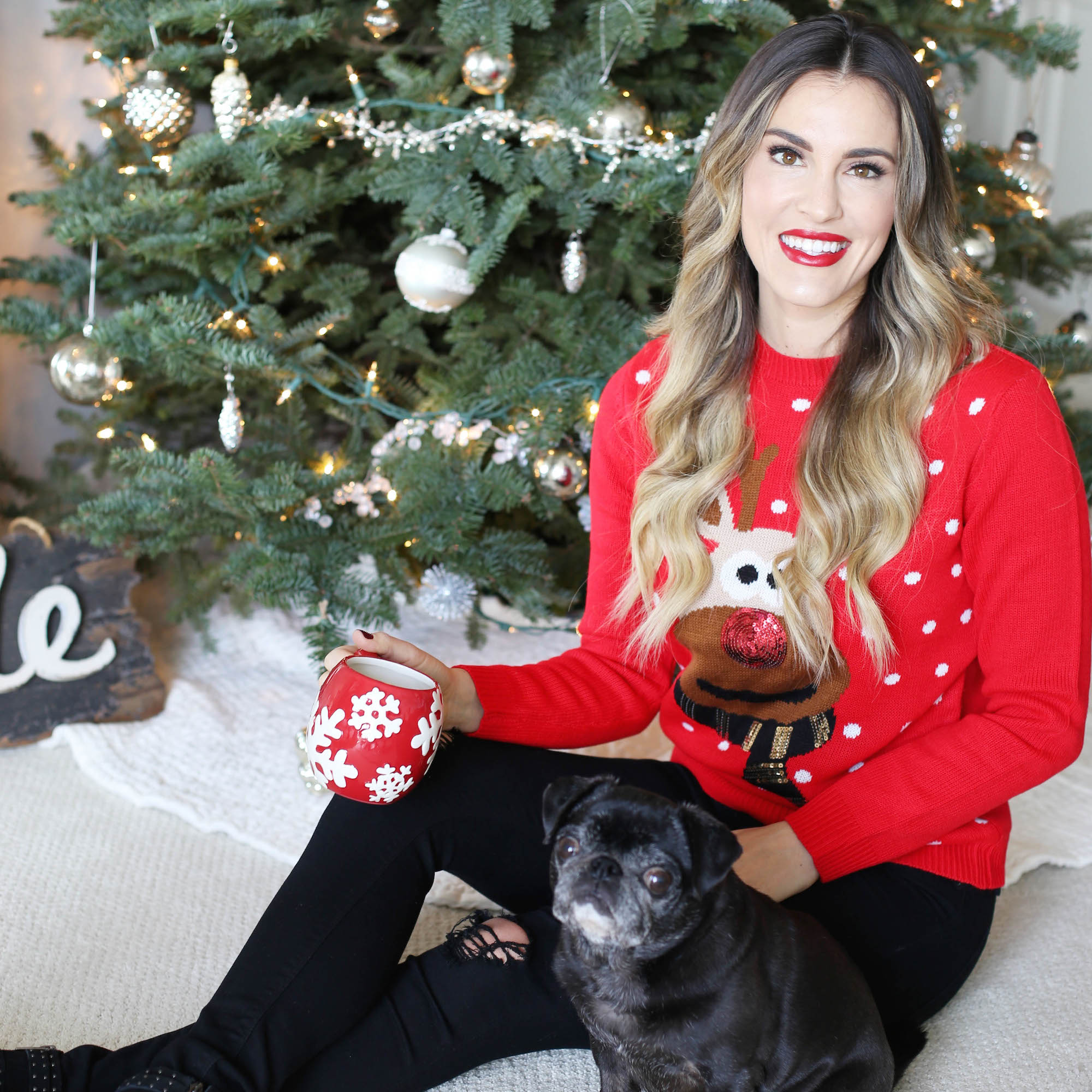 holiday sweater styled by kasey