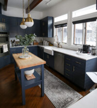 fixer upper blue kitchen
