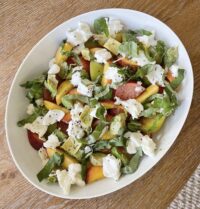 summer peach and burrata salad