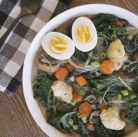 vegetable and rice noodle soup
