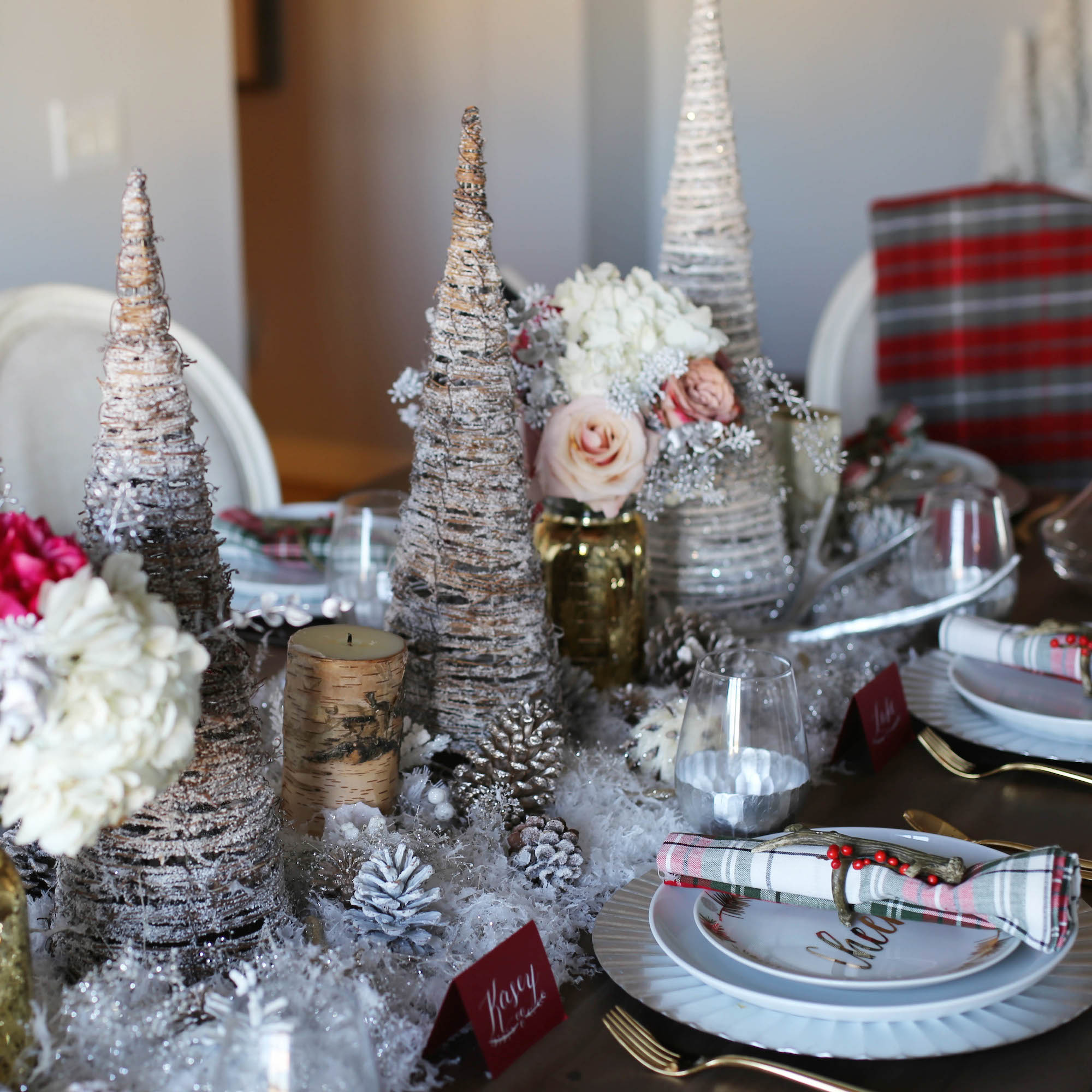 holiday tablescape styled by kasey