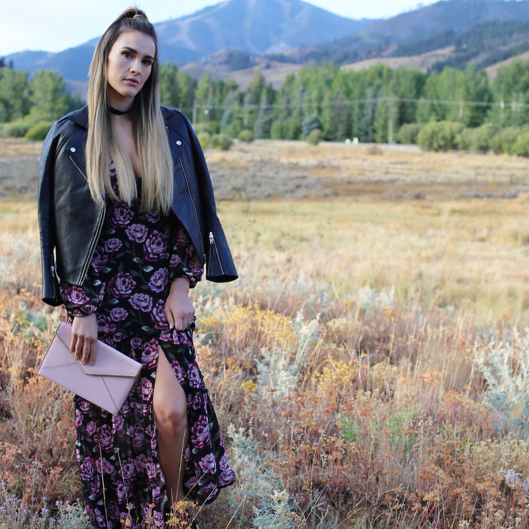 floral maxi rocker chic