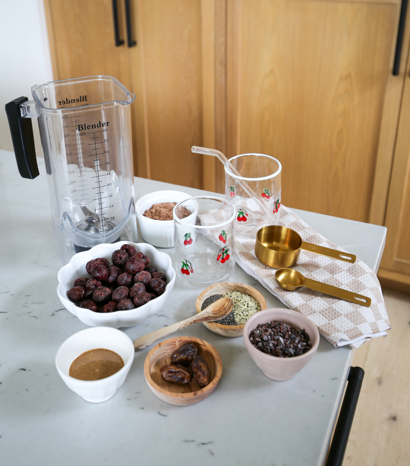 cherry chocolate protein smoothie