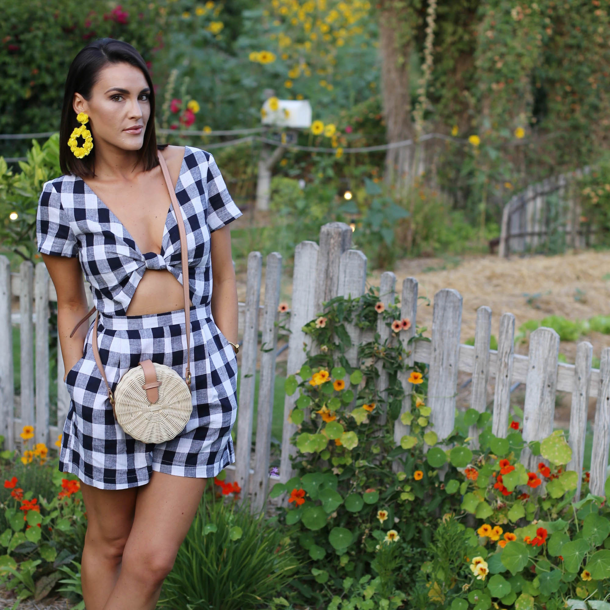 gingham romper styled by kasey 