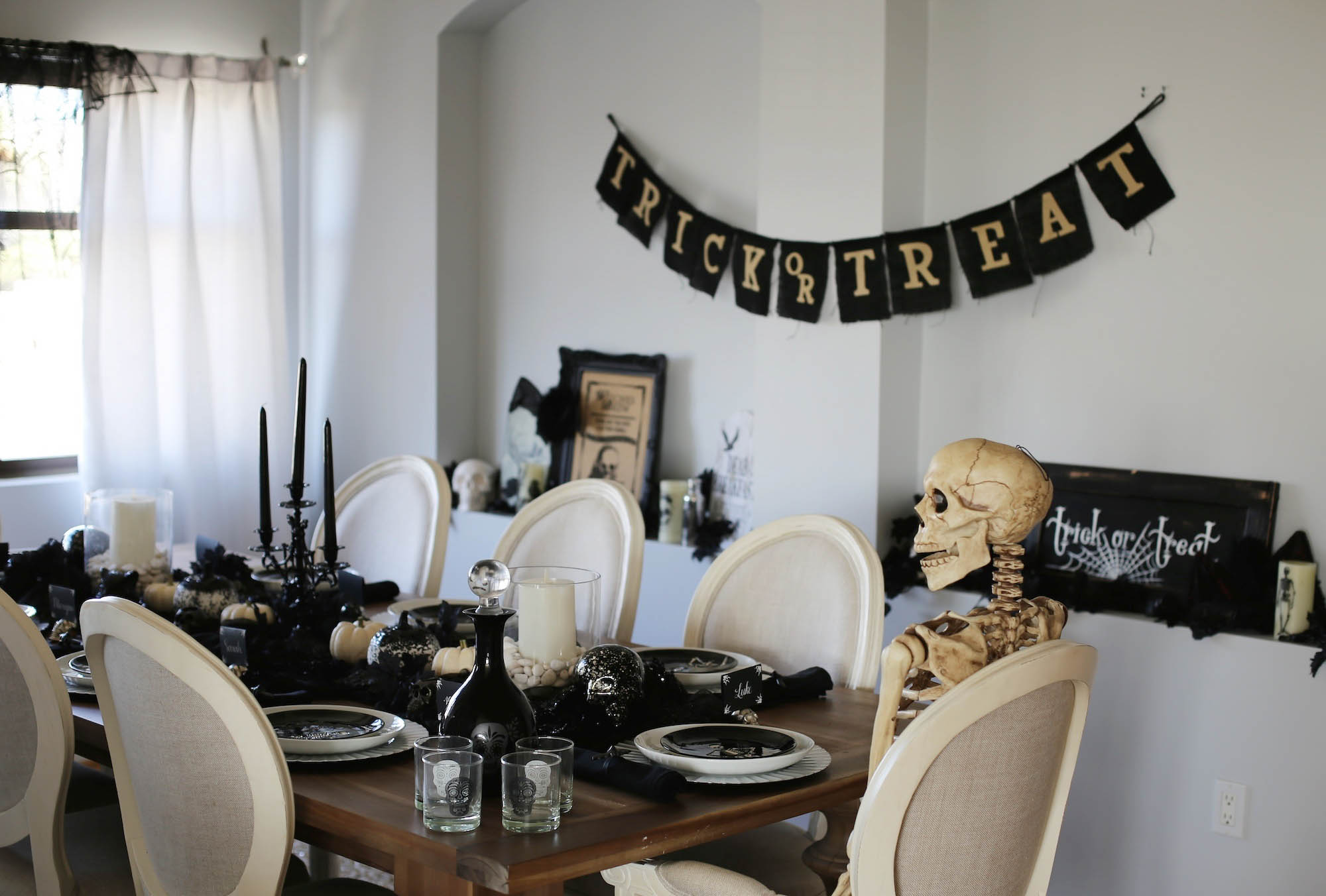 halloween tablescape styled by kasey