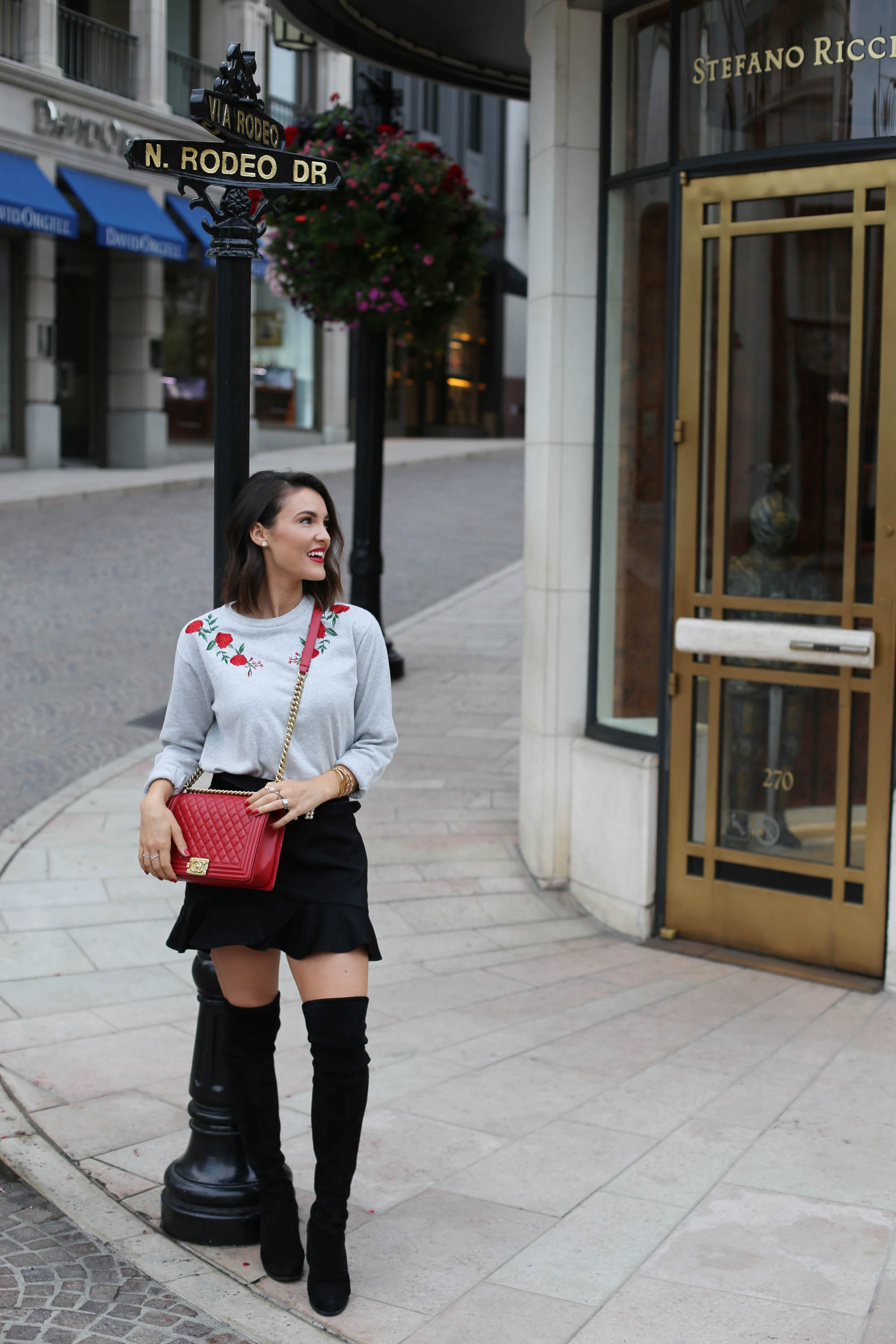 roses ruffles red outfit