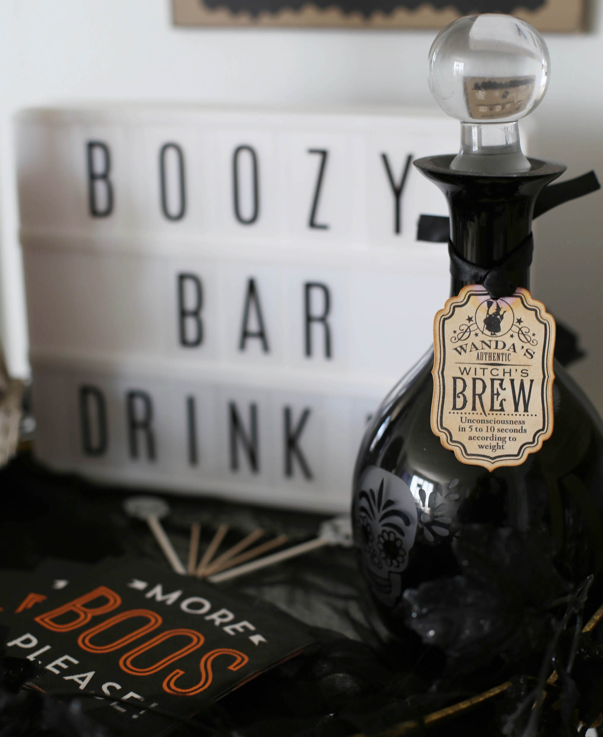 halloween boozy bar