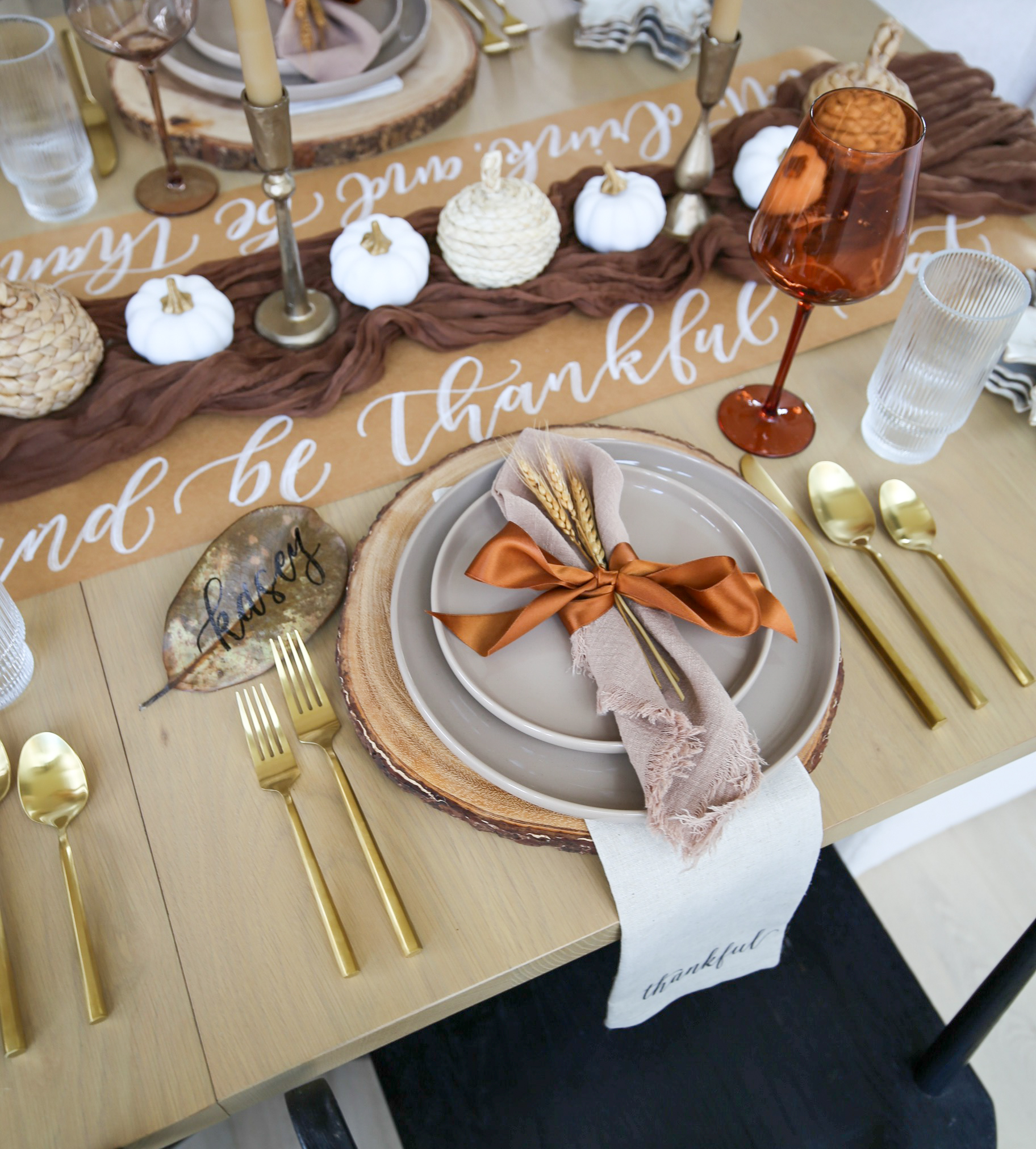 Brown & Amber Thanksgiving Table