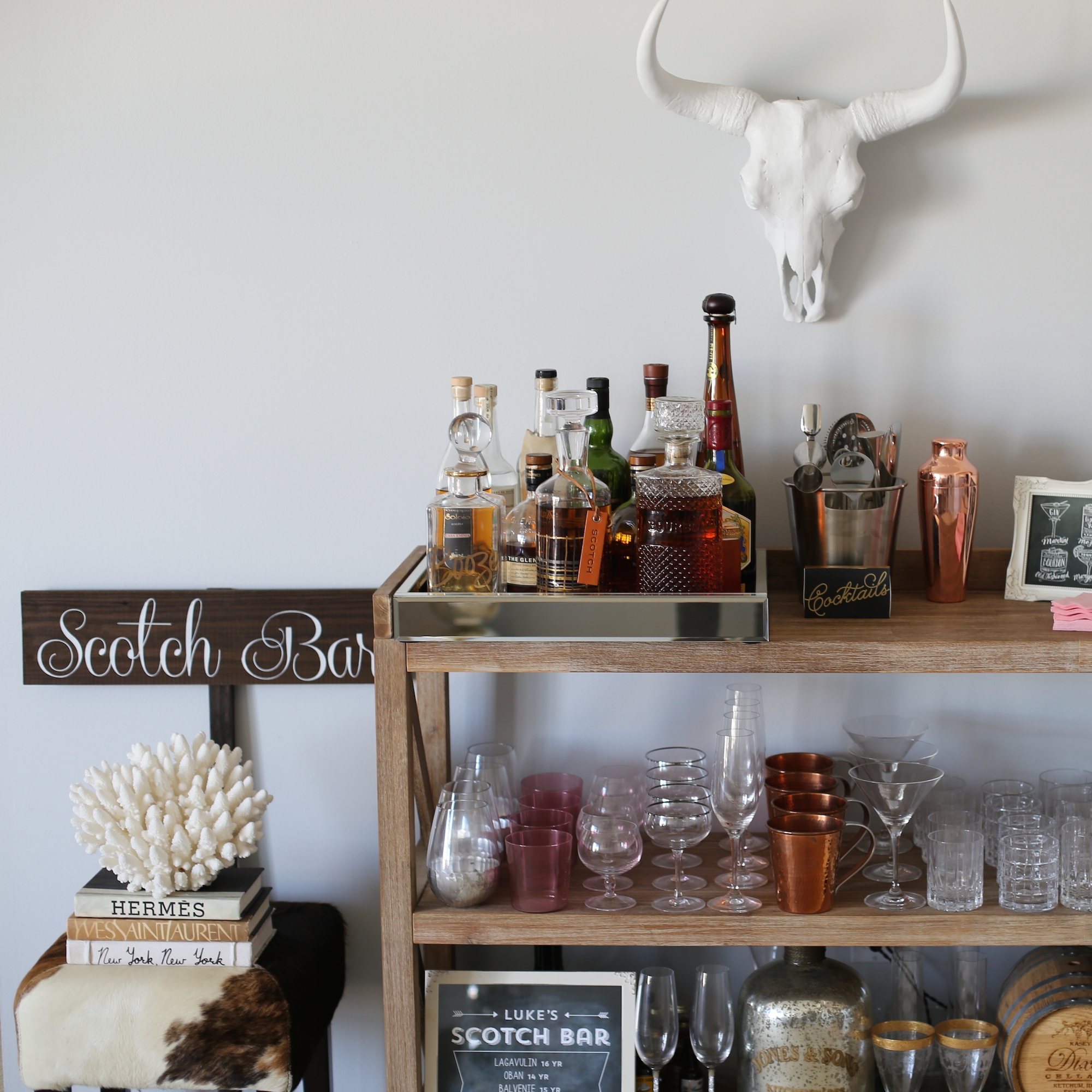 bar cart styled by kasey