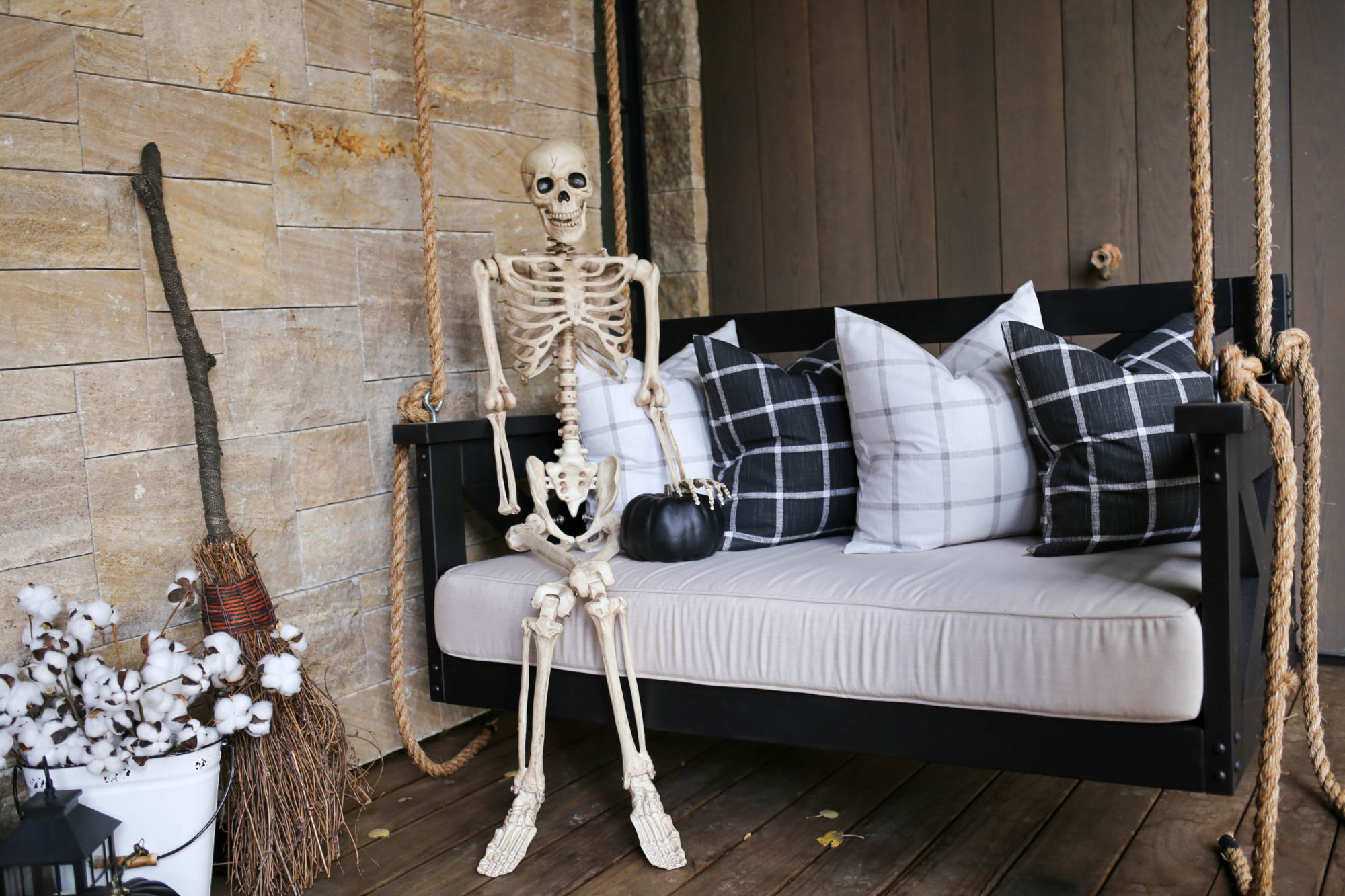 farmhouse halloween front porch