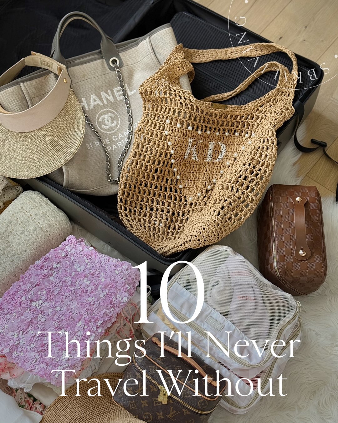 10 things I’ll never travel without!!✈️ After years of going on adventures, these are the items I swear by and WHY!! Swipe right to see🧳
+ nasal spray 
+ personalized straw tote
+ hair tool bag 
+ snack bags
+ foldable straw hat
+ silicone travel containers
+ cosmetic bag 
+ packing cubes
+ LV makeup bag
+ hard case carry-on luggage

Comment “TRAVEL” and I’ll send the details to you DMs!✈️🧳

#travelmusthave #packingtips #travelmusthaves