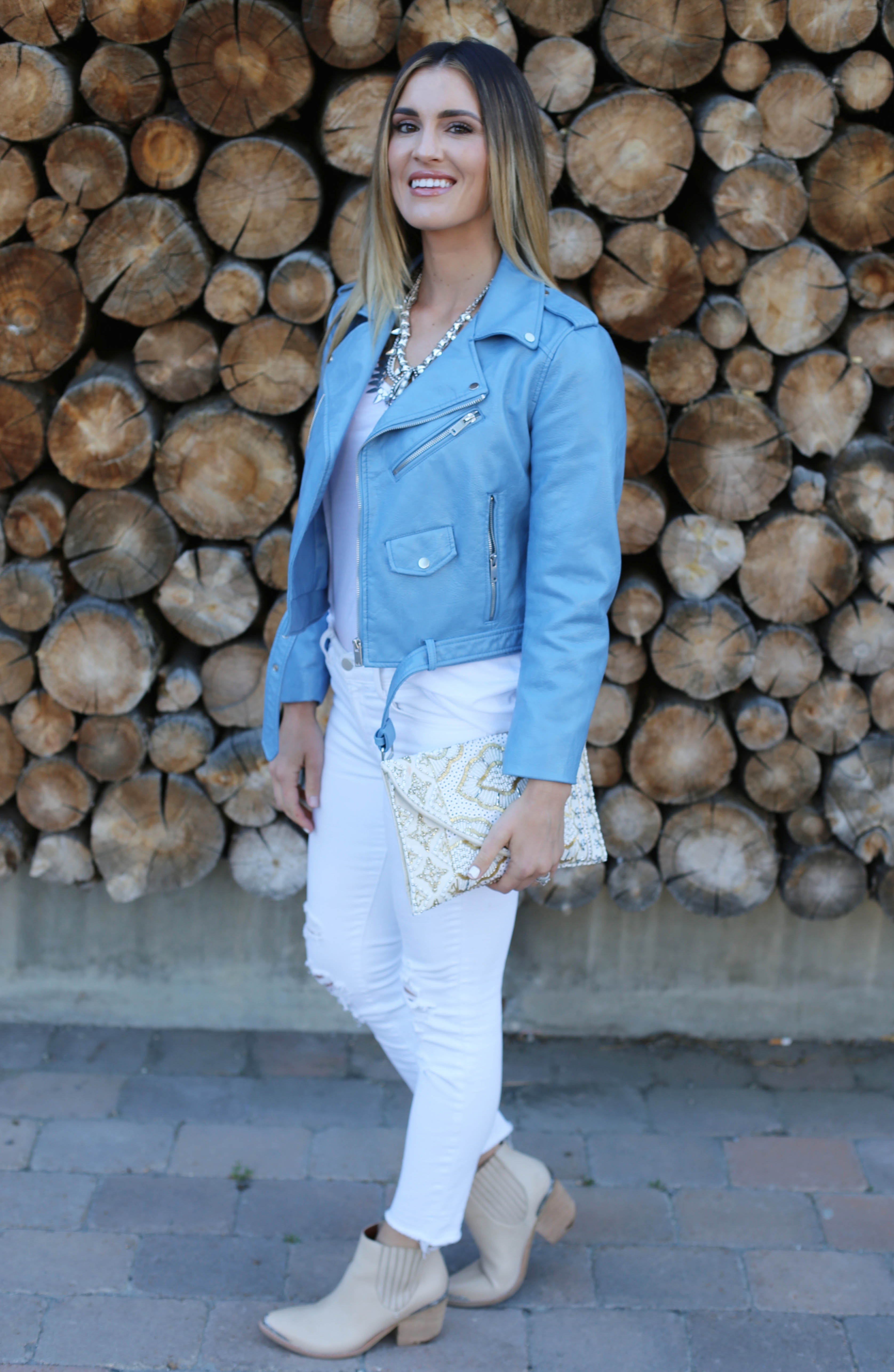 summer leather all white styled by kasey