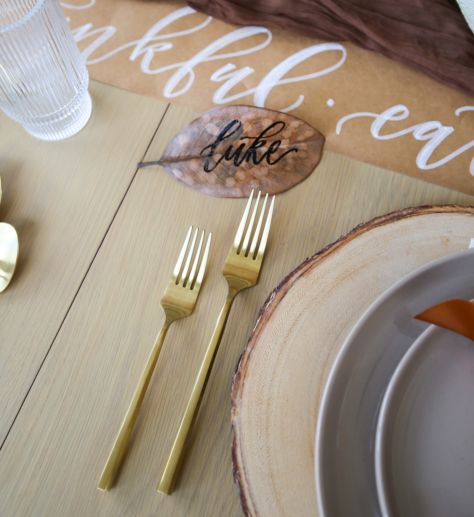 brown and amber thanksgiving table