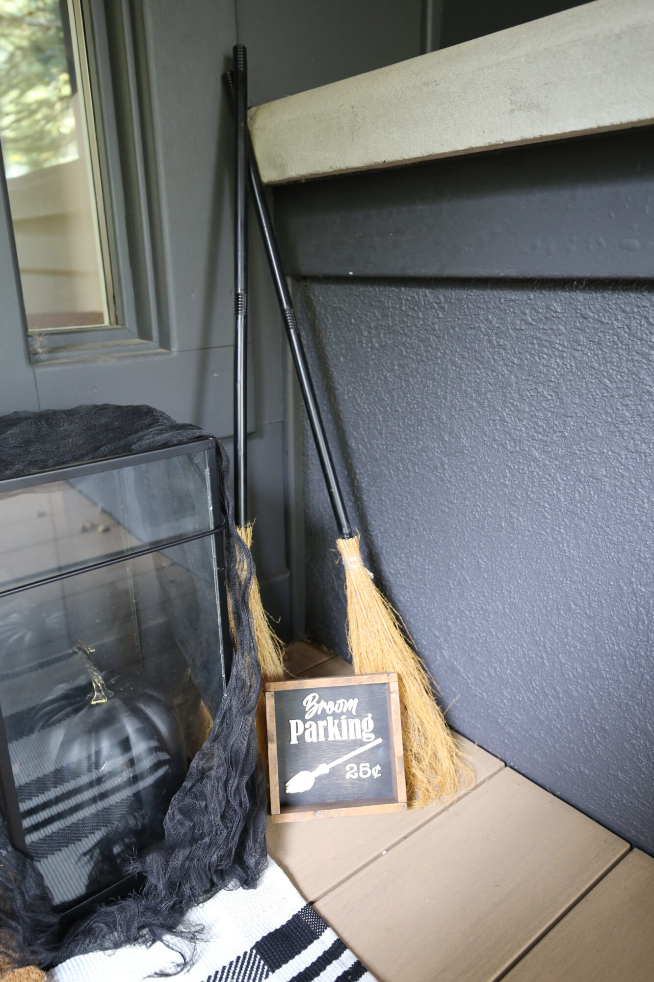 floating witch hat halloween front door