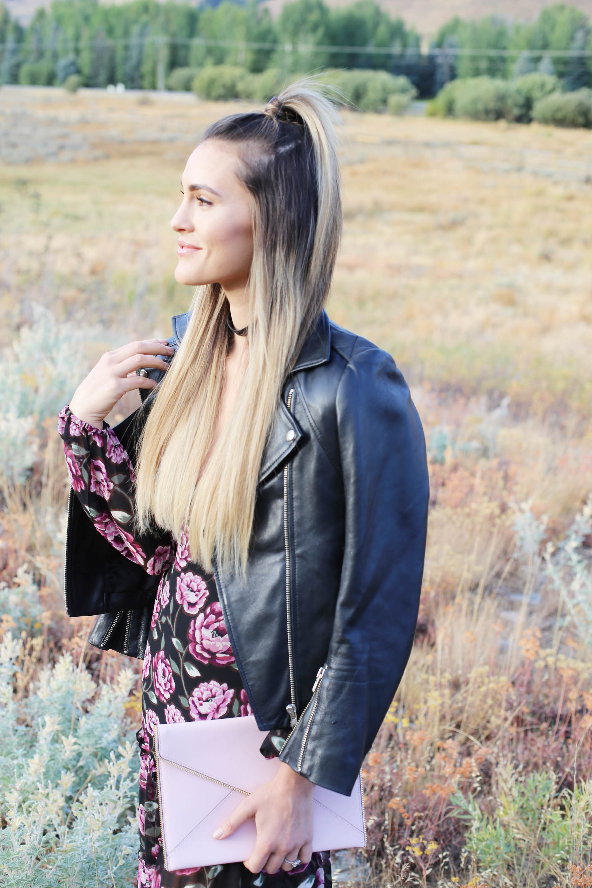 fall floral maxi styled by kasey