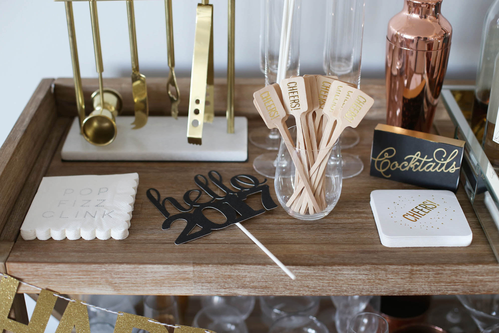 nye bar cart styled by kasey 