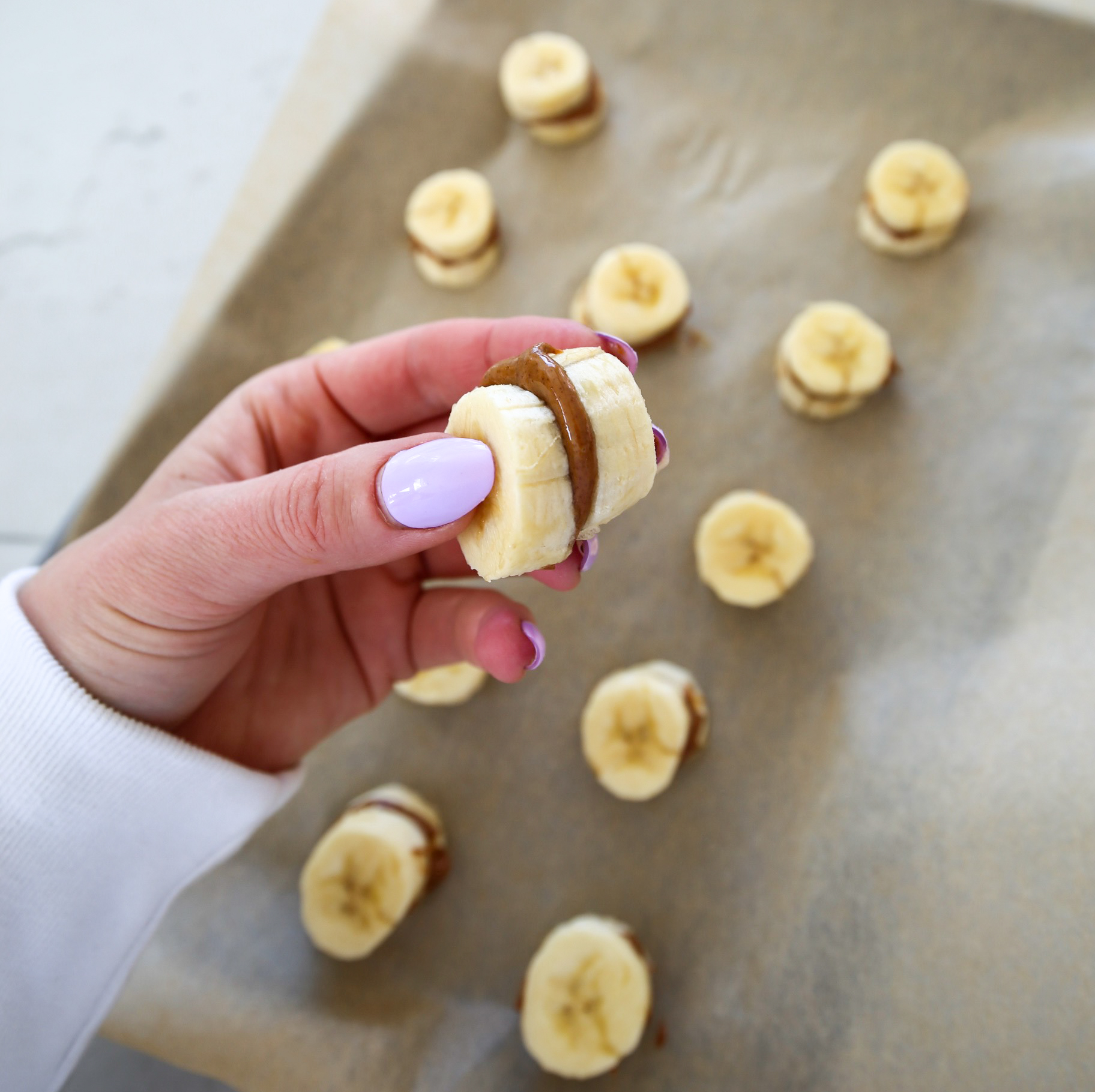 frozen banana bites