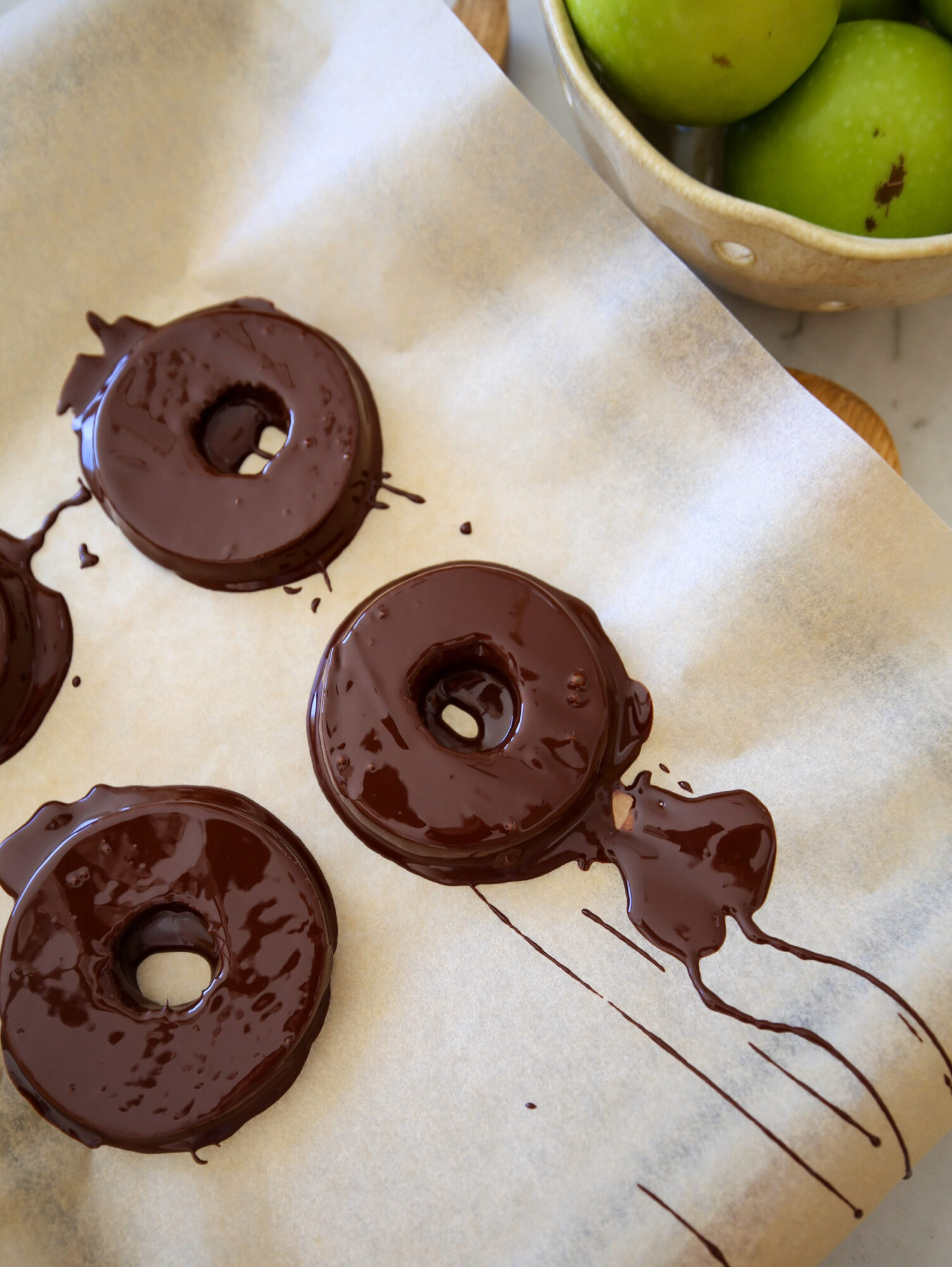 chocolate apple donuts