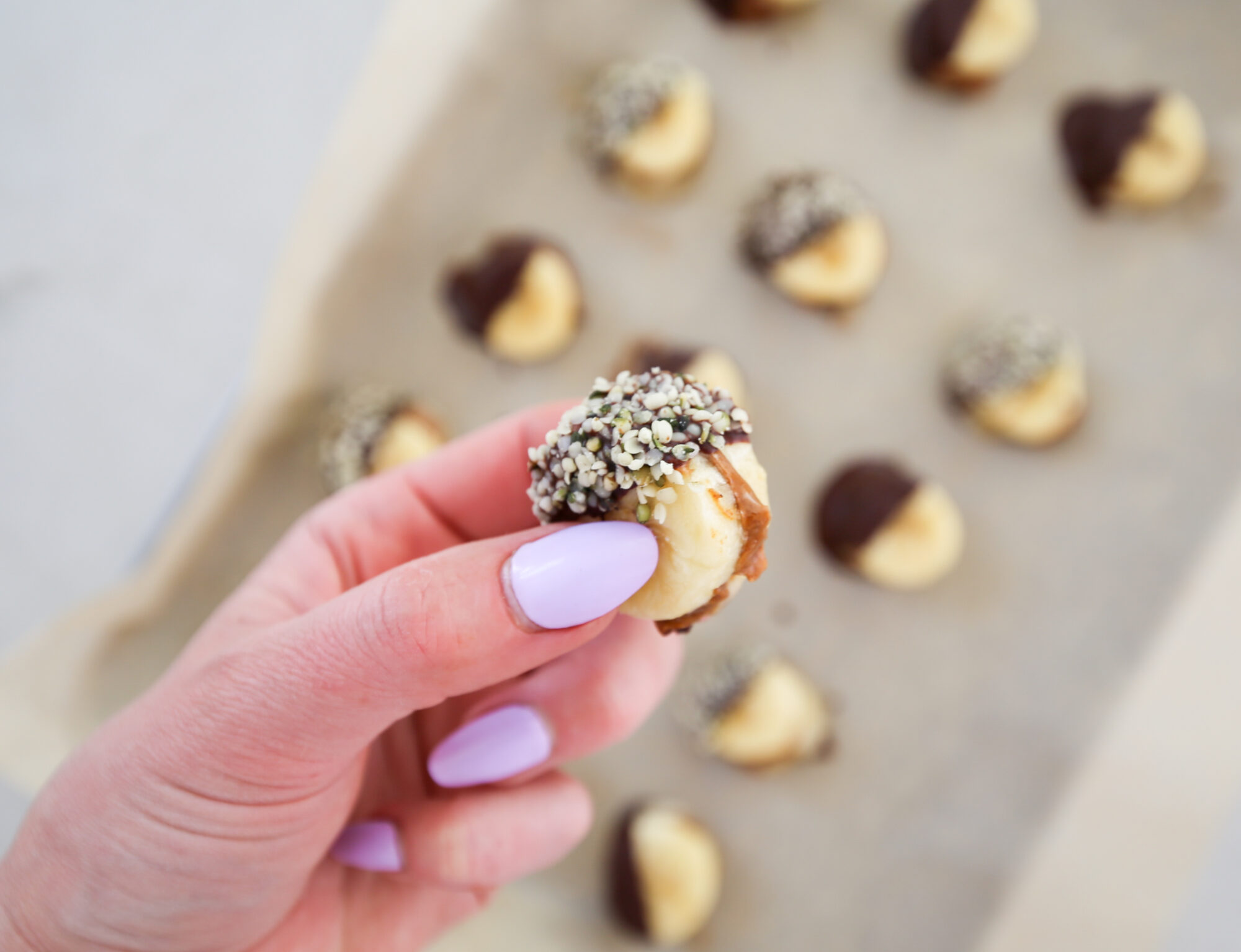 frozen banana bites