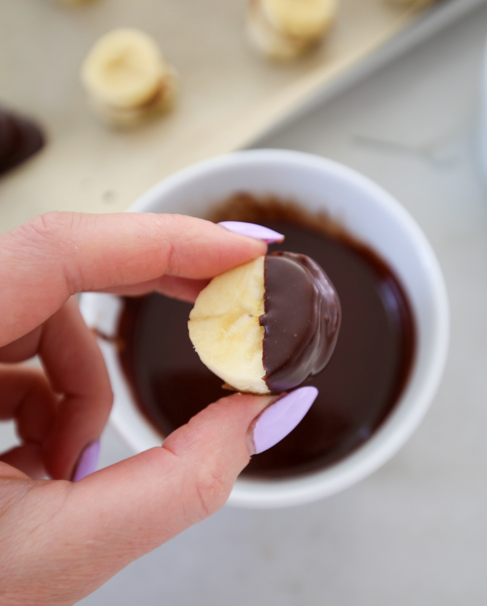 frozen banana bites