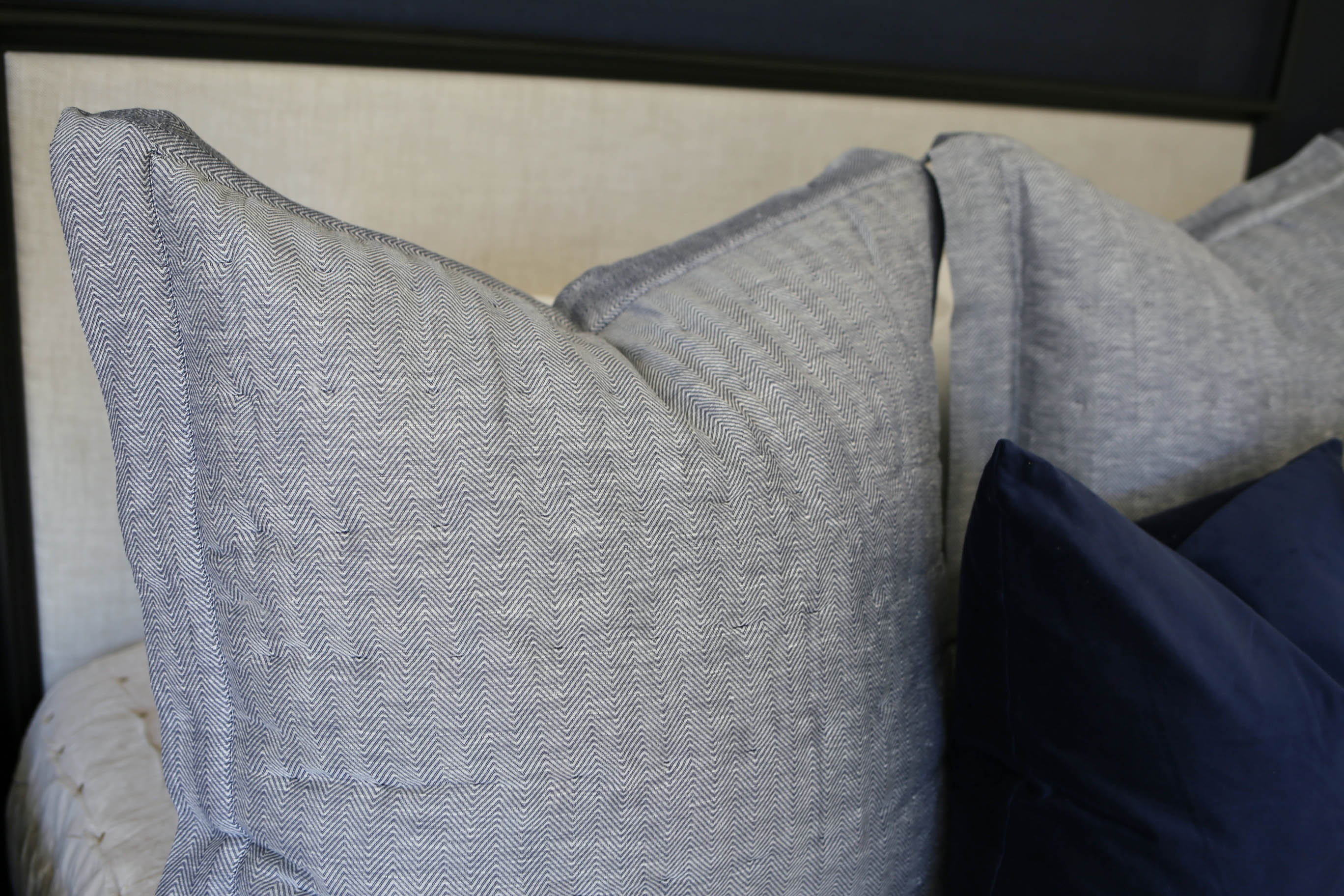 navy bedroom leesa mattress