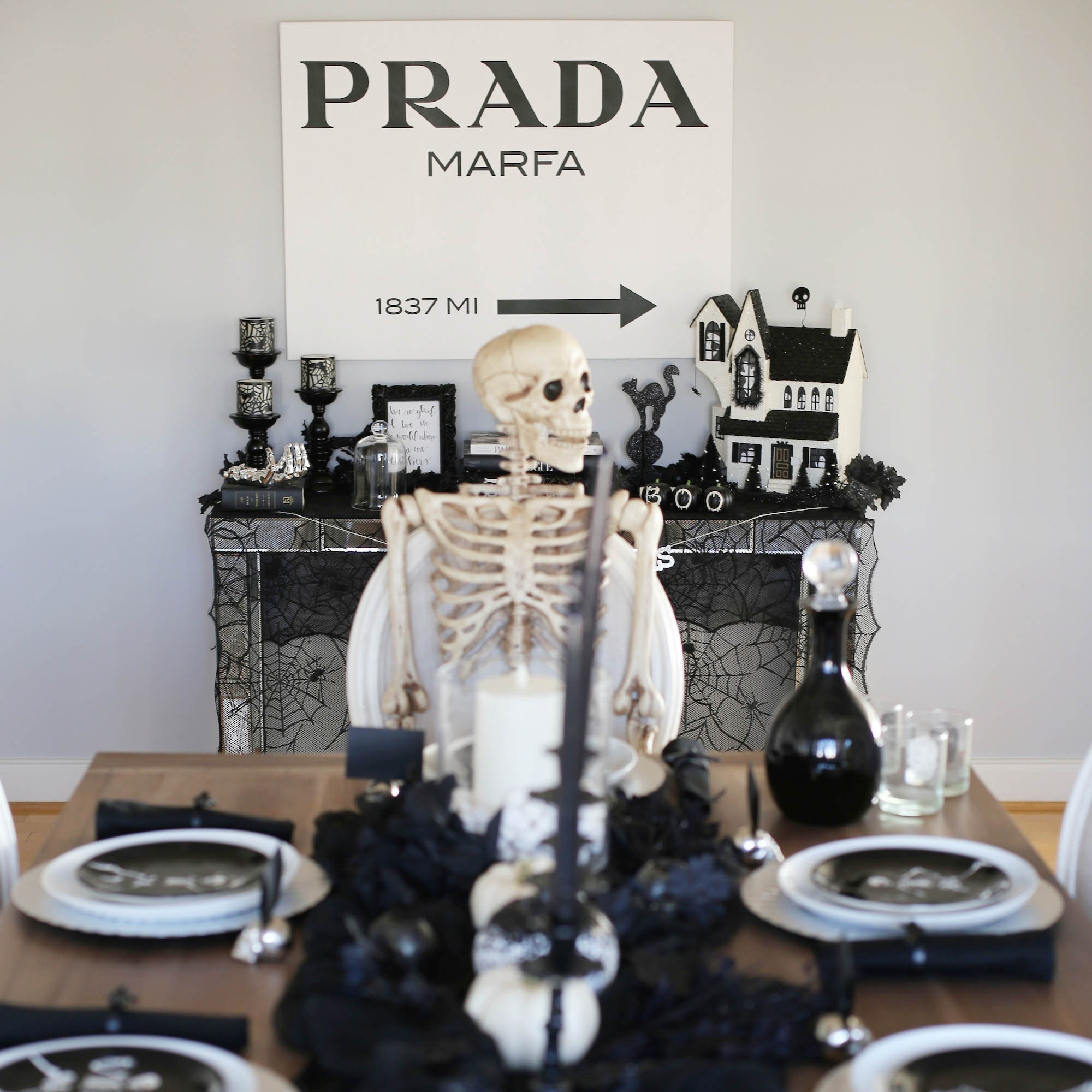 halloween tablescape styled by kasey