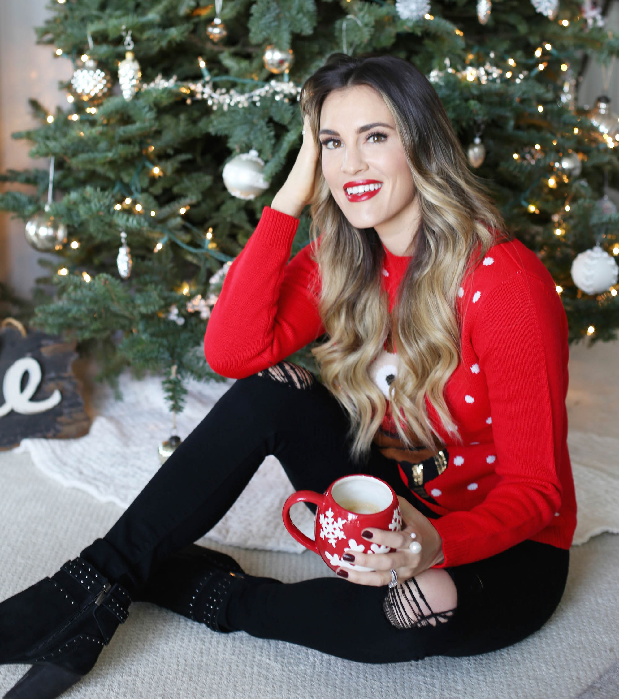 holiday sweater styled by kasey