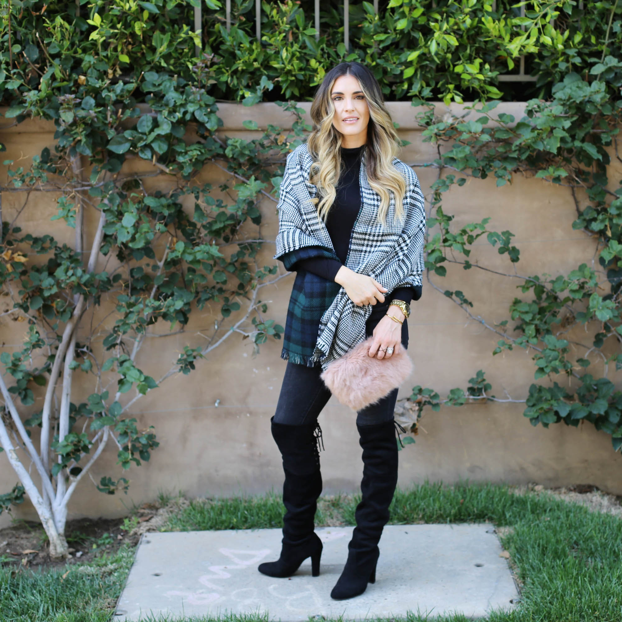 black out blanket scarf styled by kasey